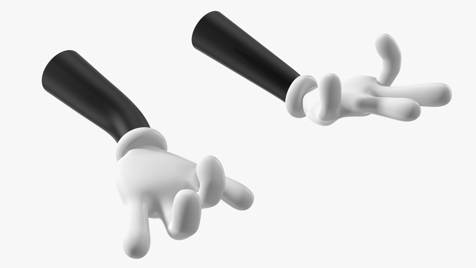 3D model Cartoon Hands in Gloves Rigged