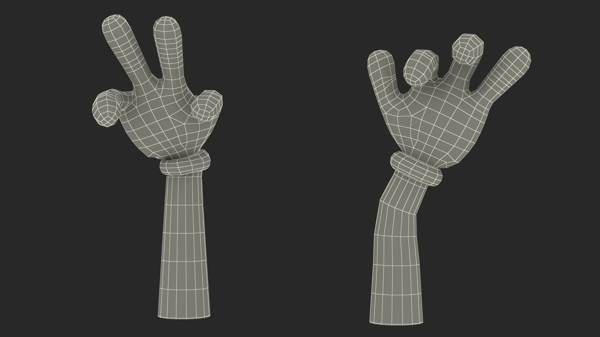 3D model Cartoon Hands in Gloves Rigged