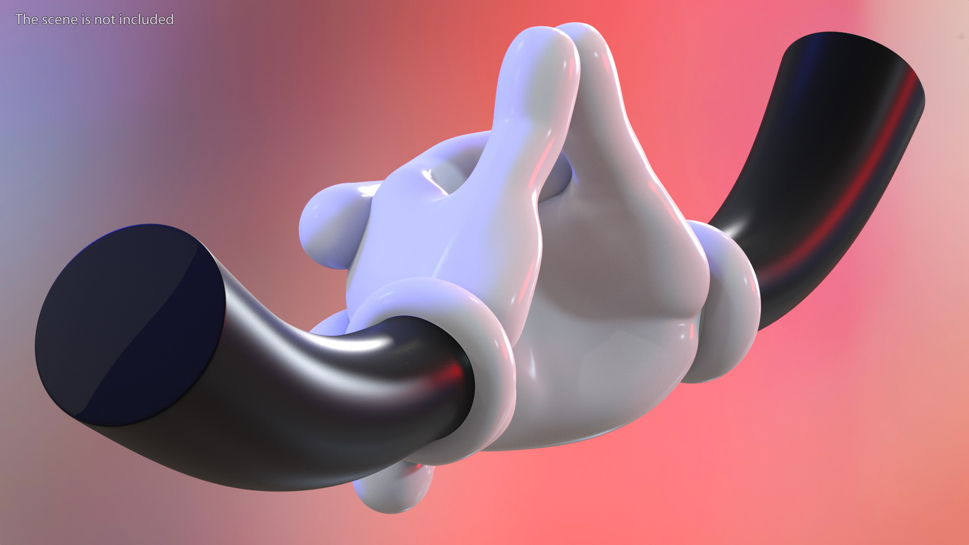 3D model Cartoon Hands in Gloves Rigged
