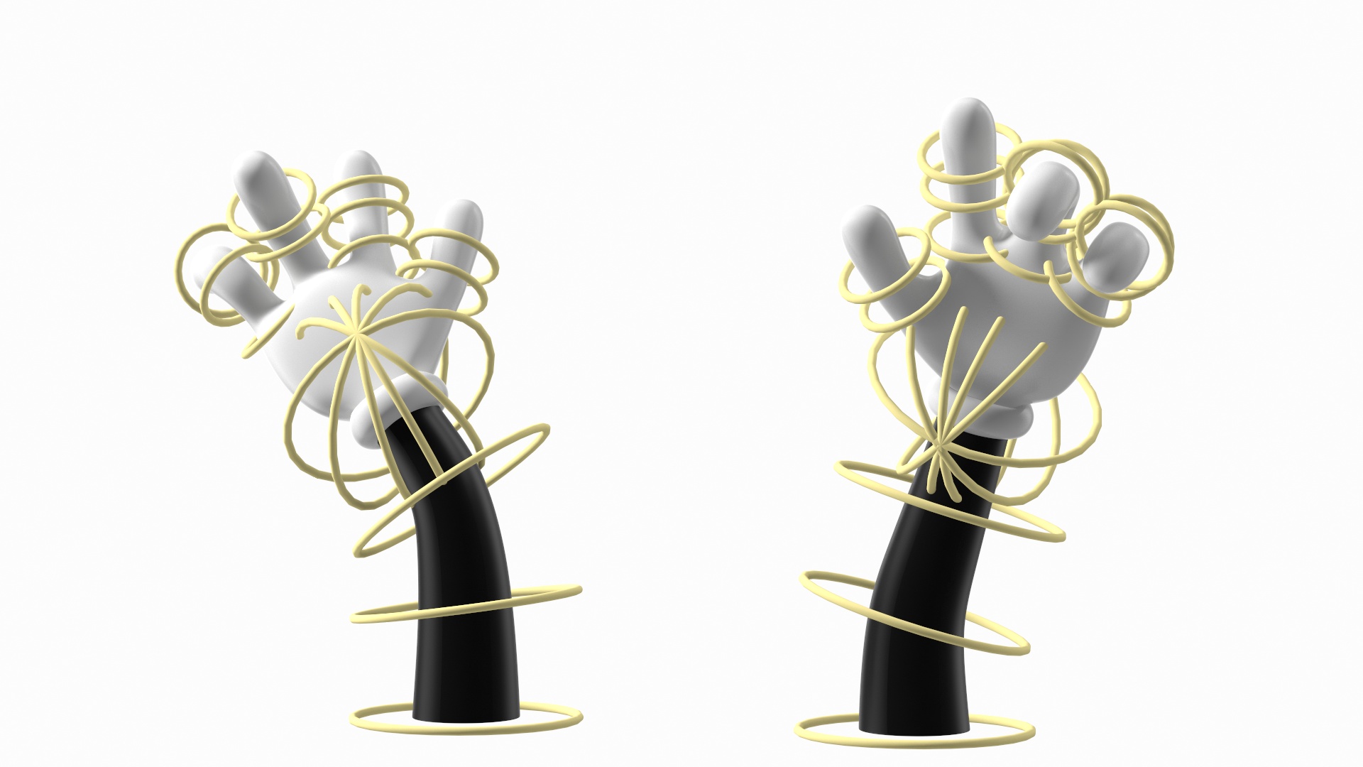 3D model Cartoon Hands in Gloves Rigged