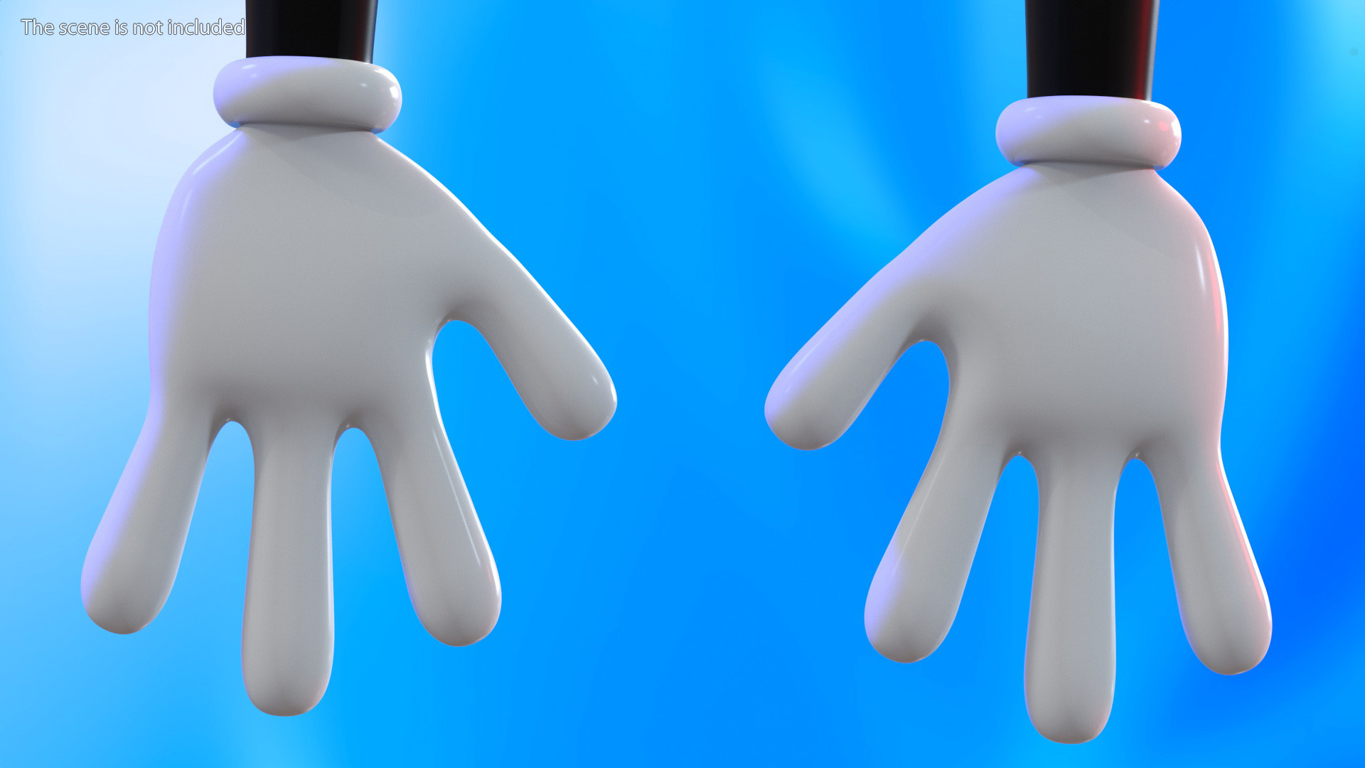 3D model Cartoon Hands in Gloves Rigged