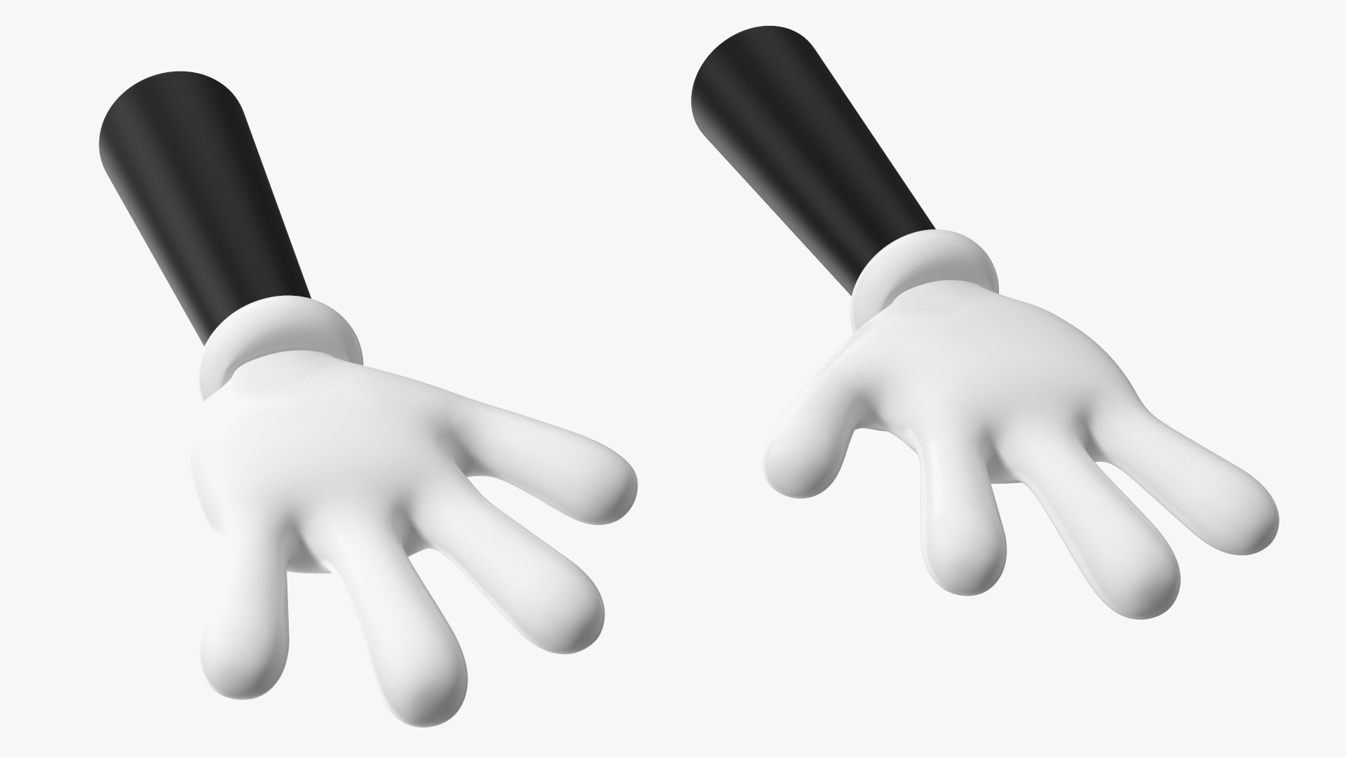 3D model Cartoon Hands in Gloves Rigged