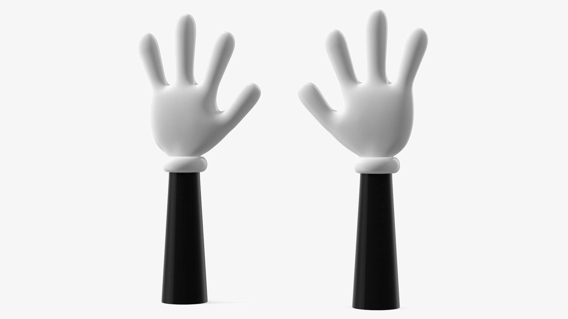 3D model Cartoon Hands in Gloves Rigged