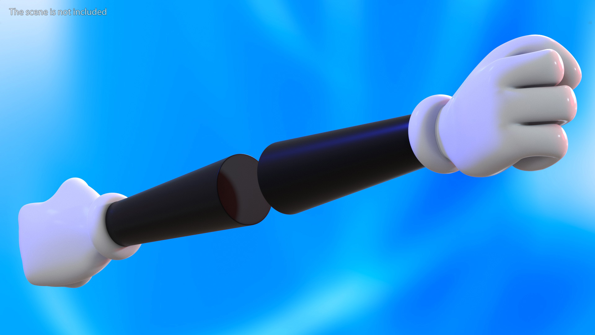 3D model Cartoon Hands in Gloves Rigged