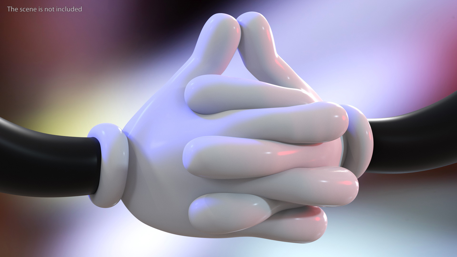 3D model Cartoon Hands in Gloves Rigged