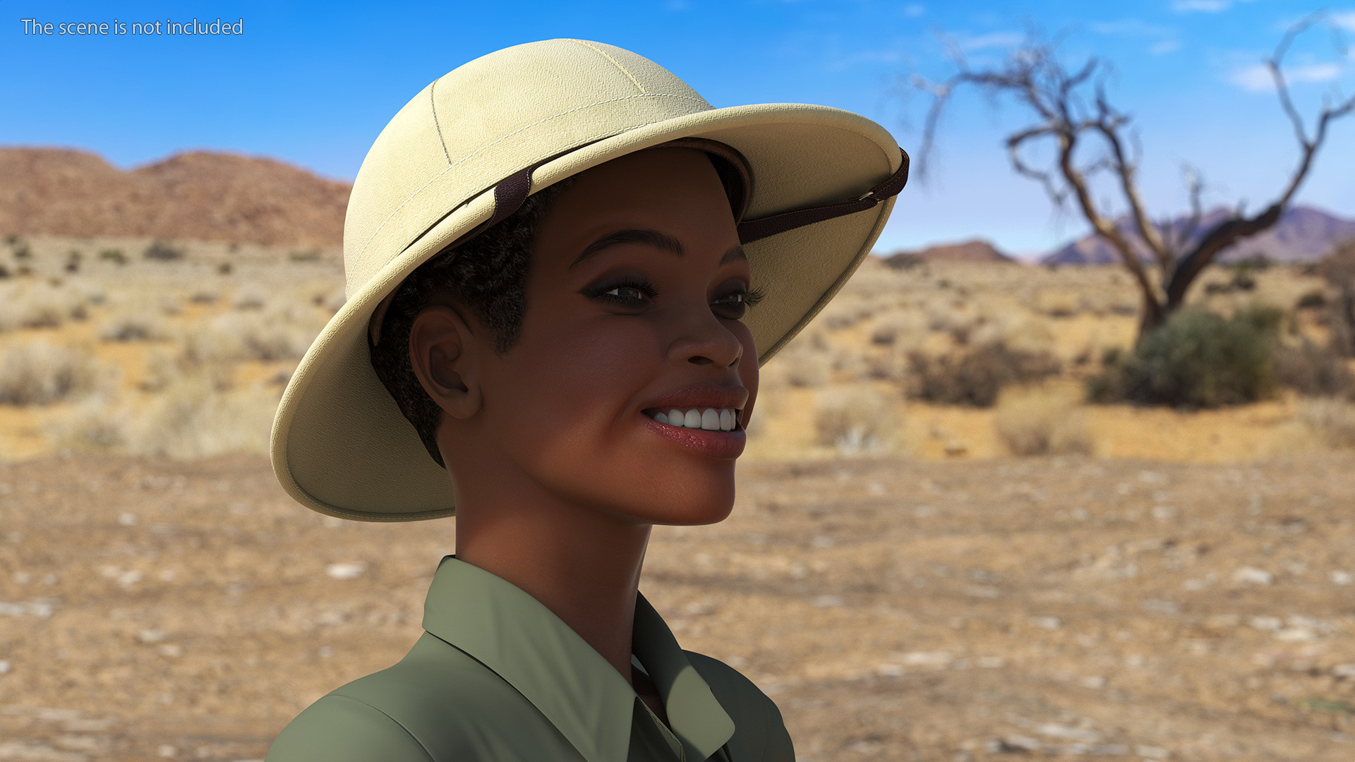 3D French Pith Helmet model