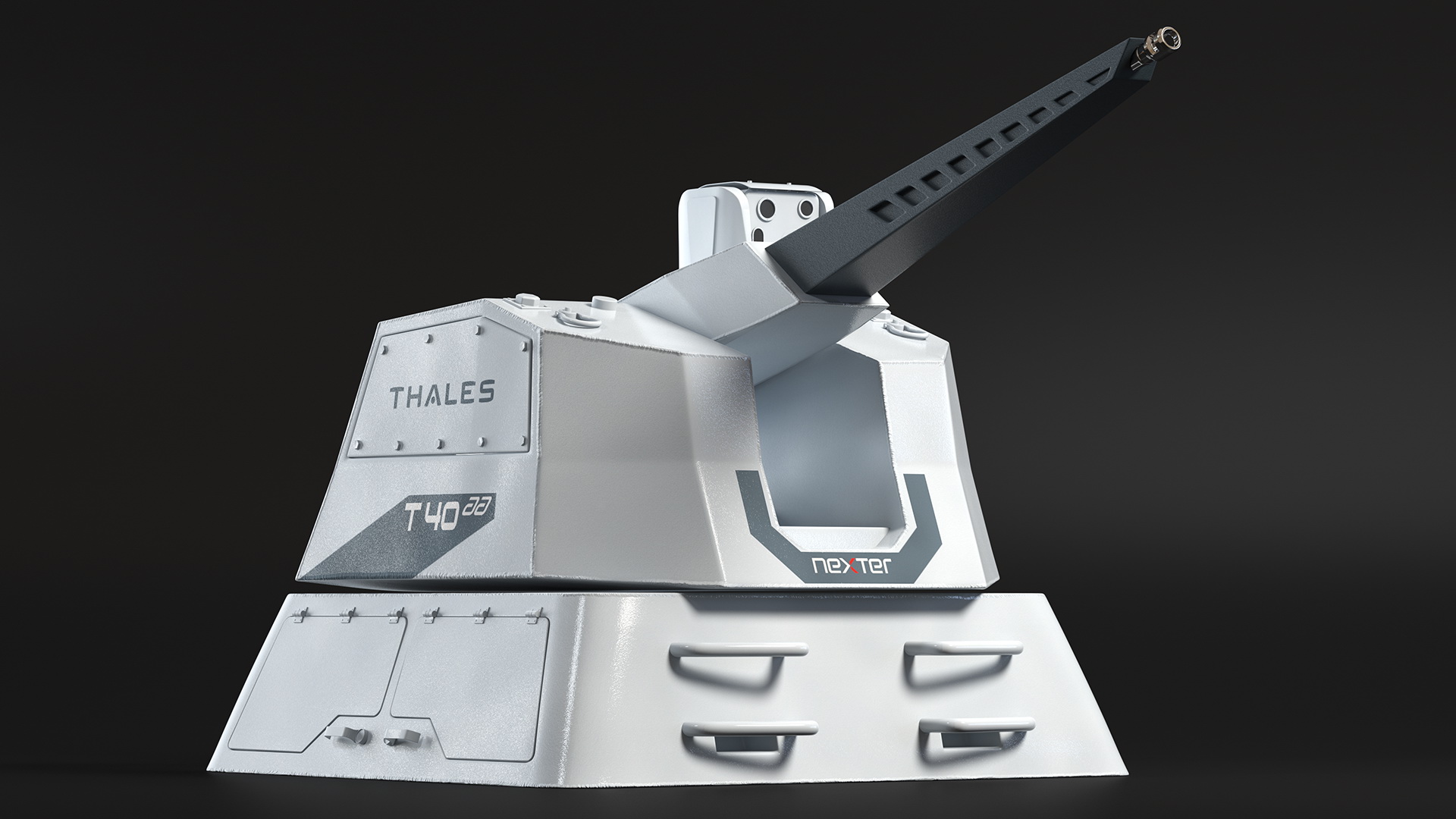 Autonomous RAPID Fire Turret Thales Rigged 3D