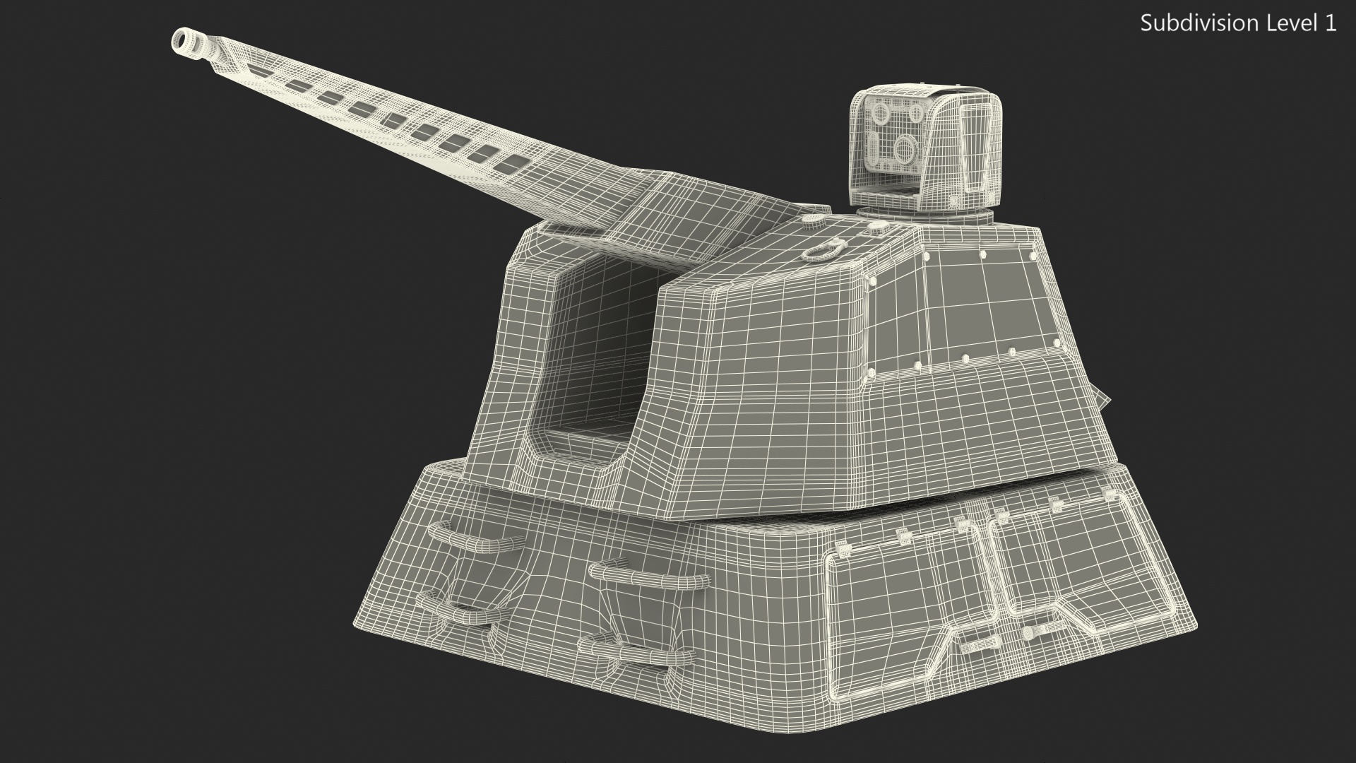 Autonomous RAPID Fire Turret Thales Rigged 3D