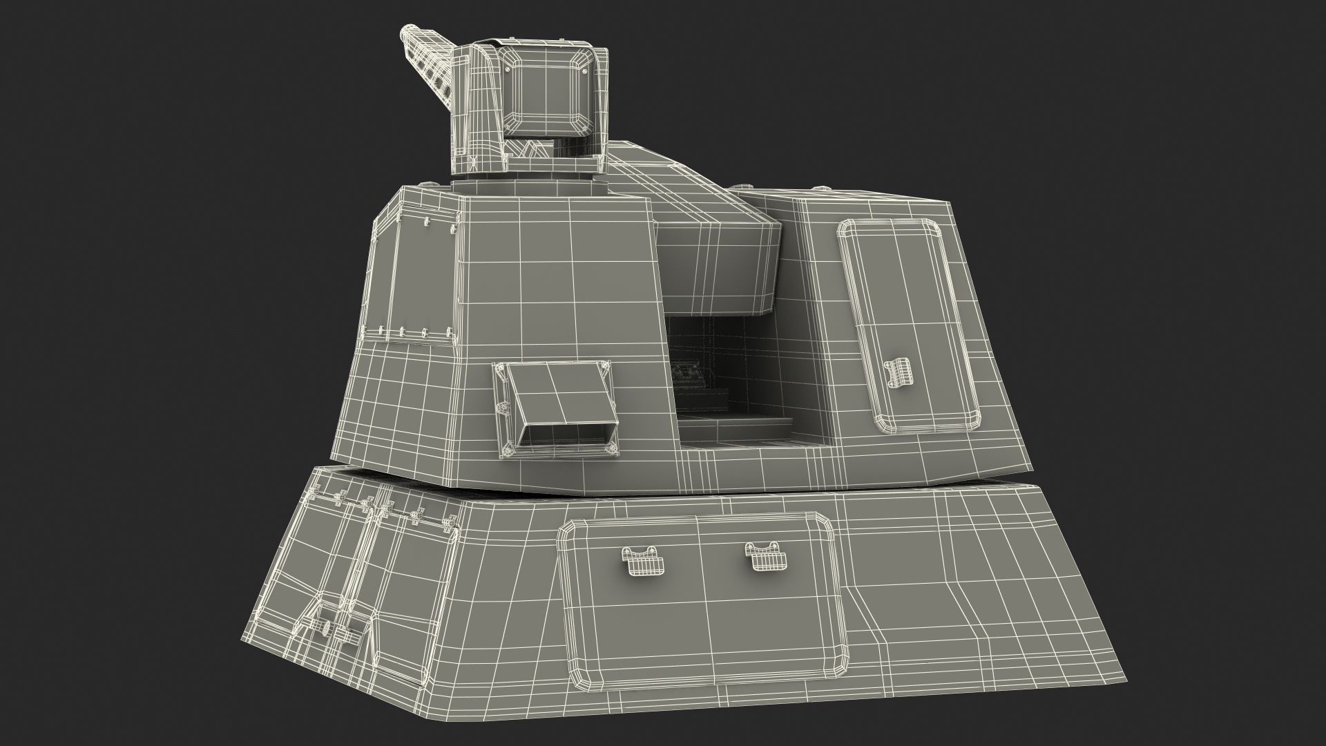 Autonomous RAPID Fire Turret Thales Rigged 3D