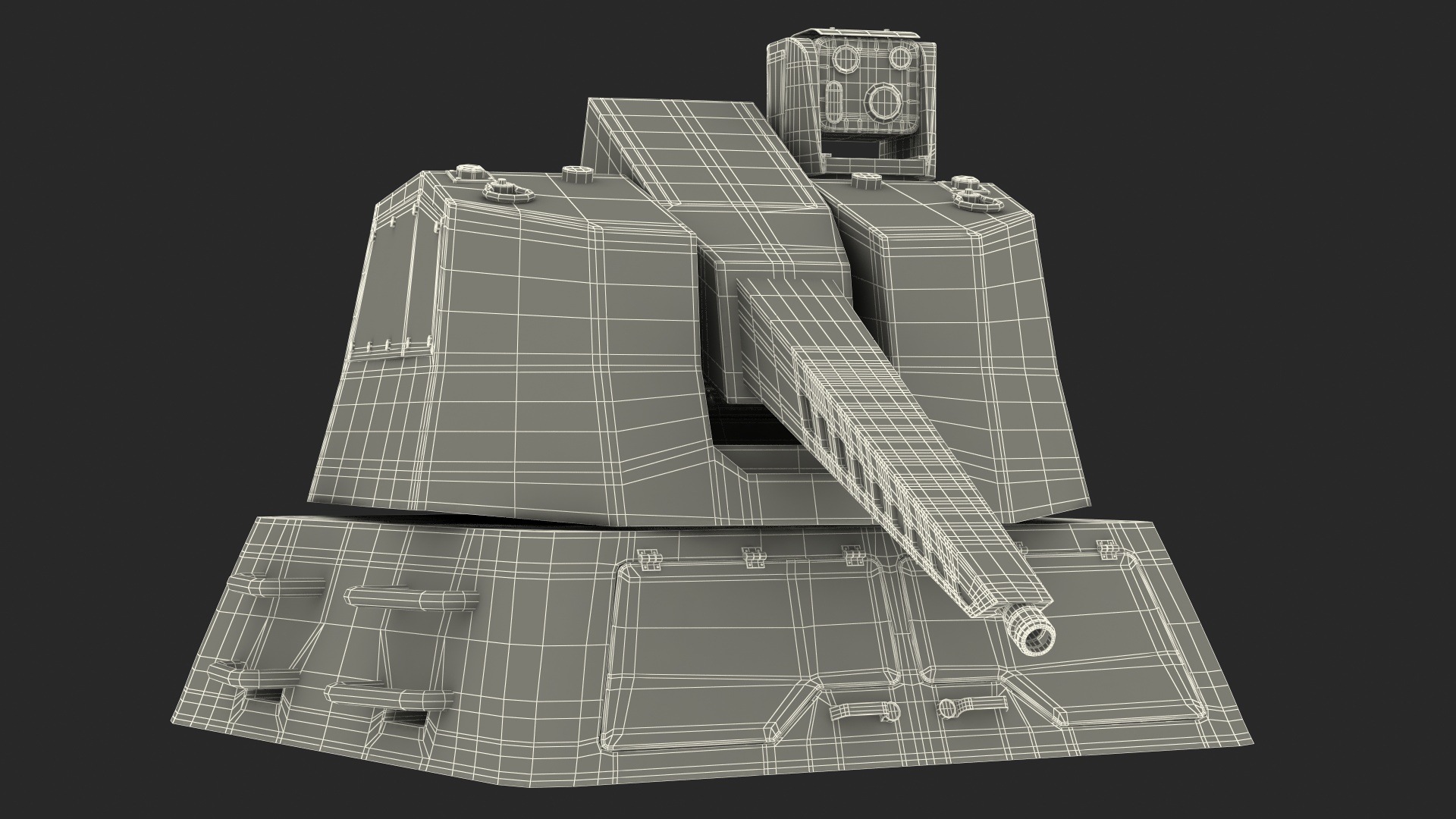 Autonomous RAPID Fire Turret Thales Rigged 3D