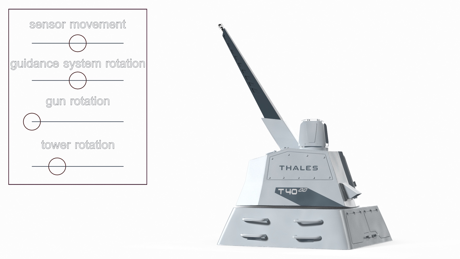 Autonomous RAPID Fire Turret Thales Rigged 3D
