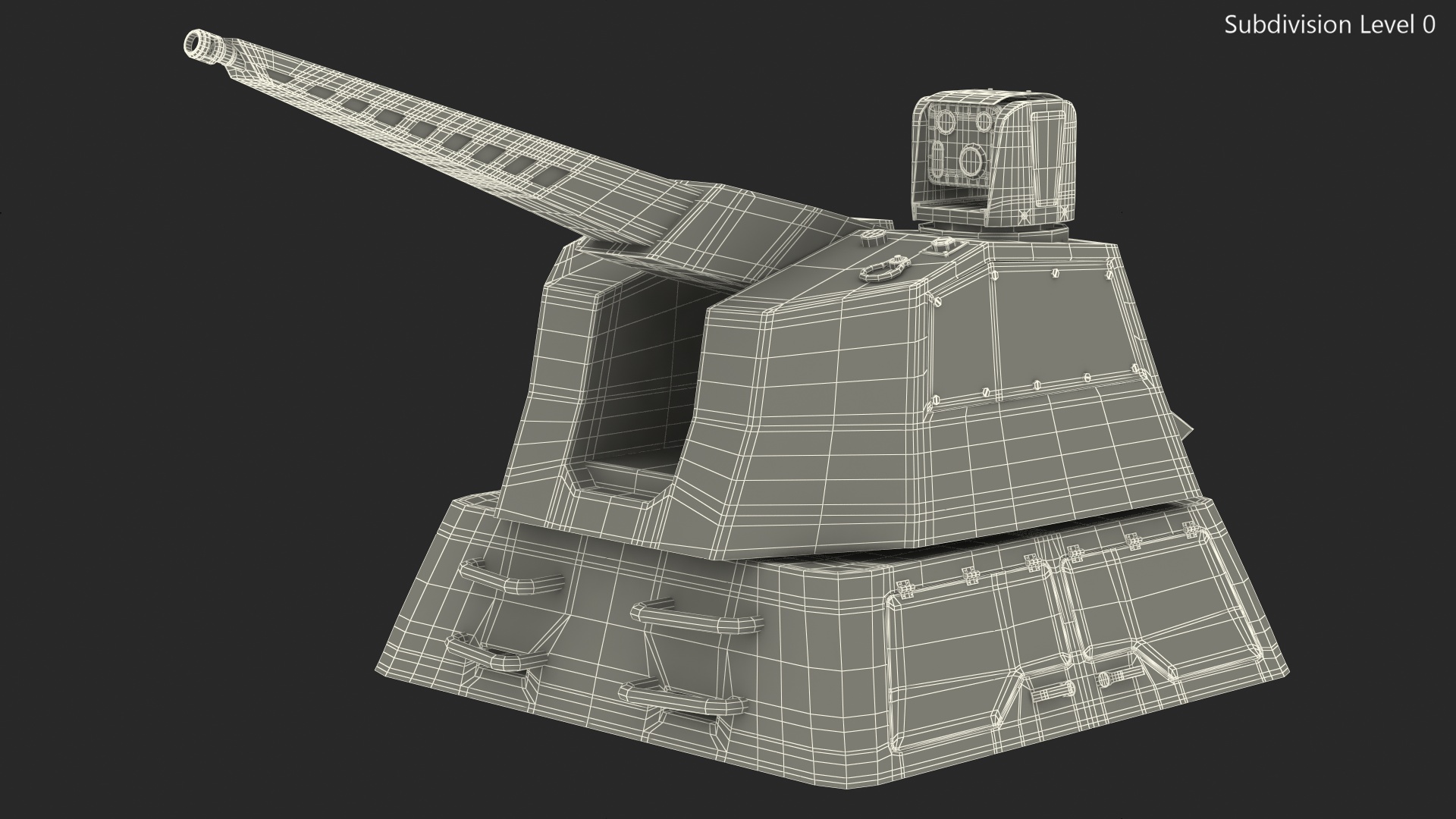 Autonomous RAPID Fire Turret Thales Rigged 3D