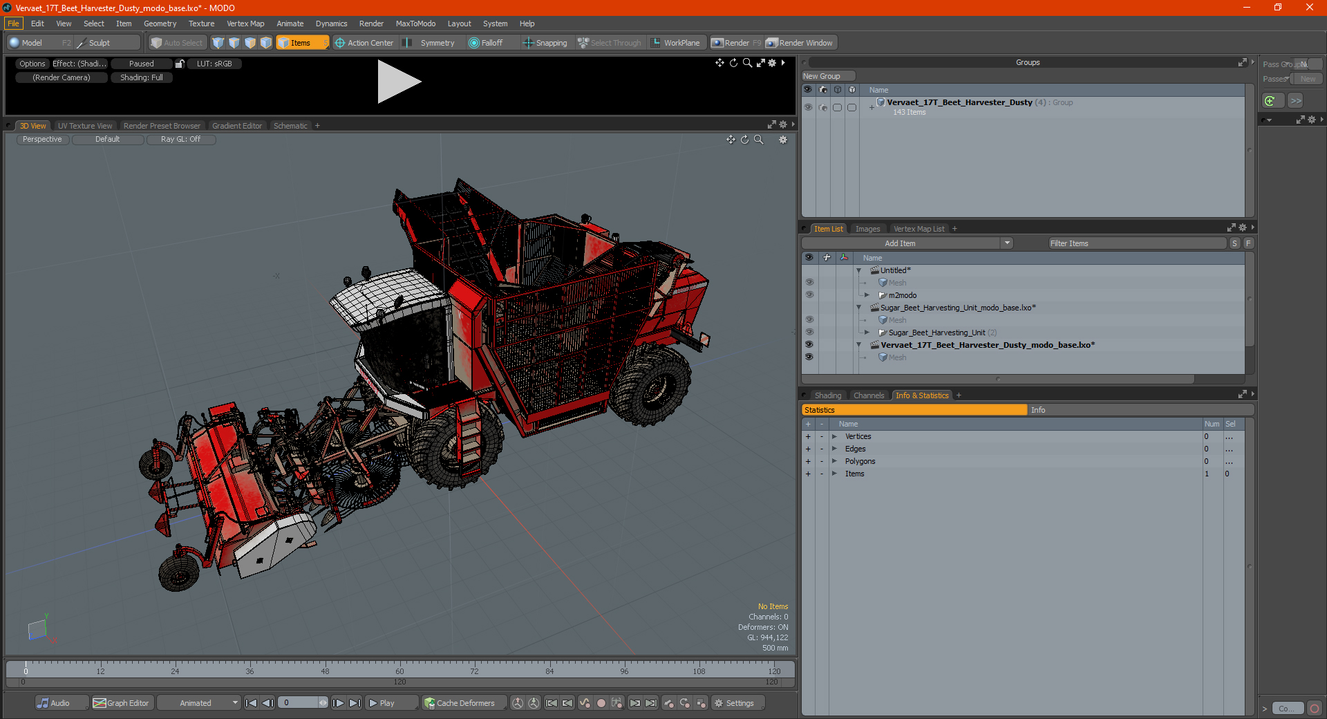 Vervaet 17T Beet Harvester Dusty 3D