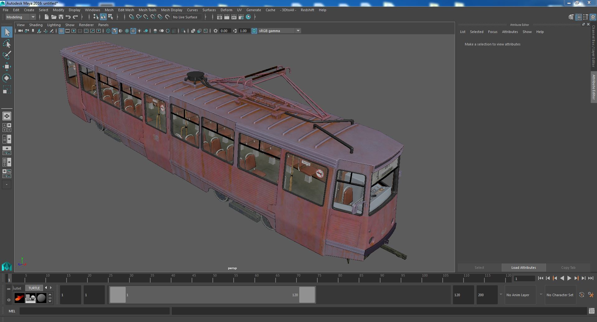 3D KTM-5 Soviet Tram Old