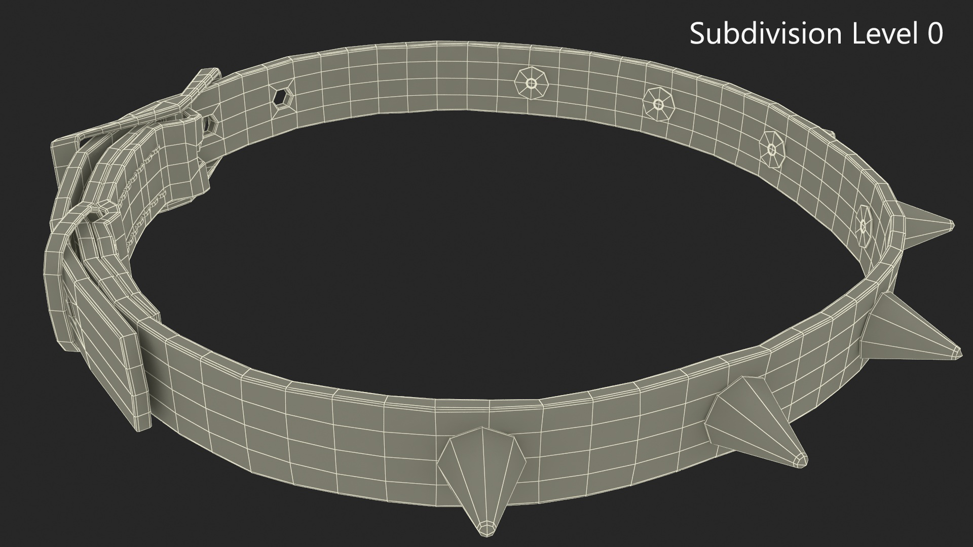 3D model Leather Spiked Dog Collar