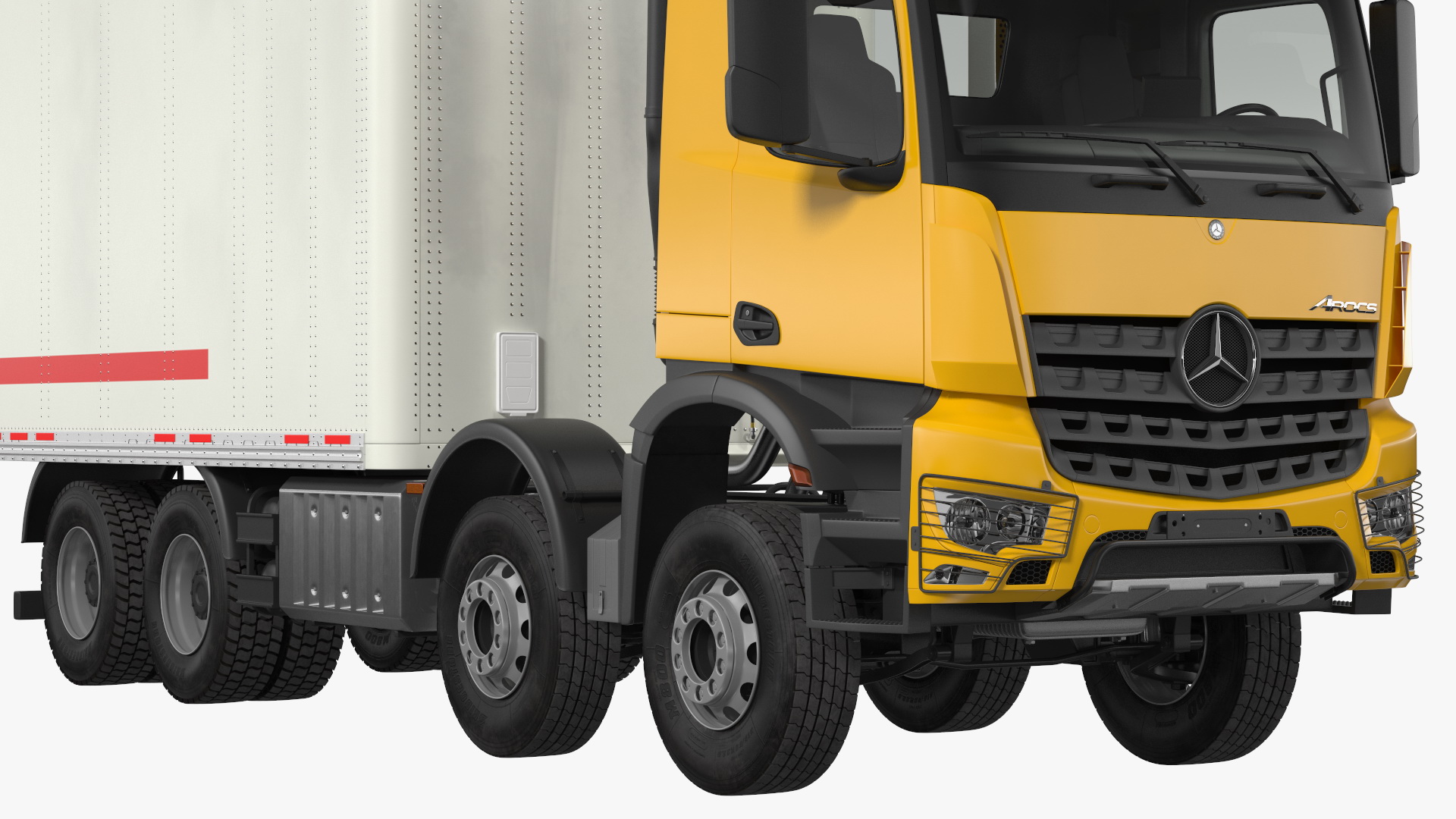 Mercedes Benz Truck With Semi Trailer 3D