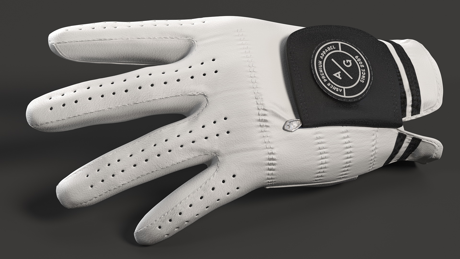 3D Premium Golf Gloves Asher White