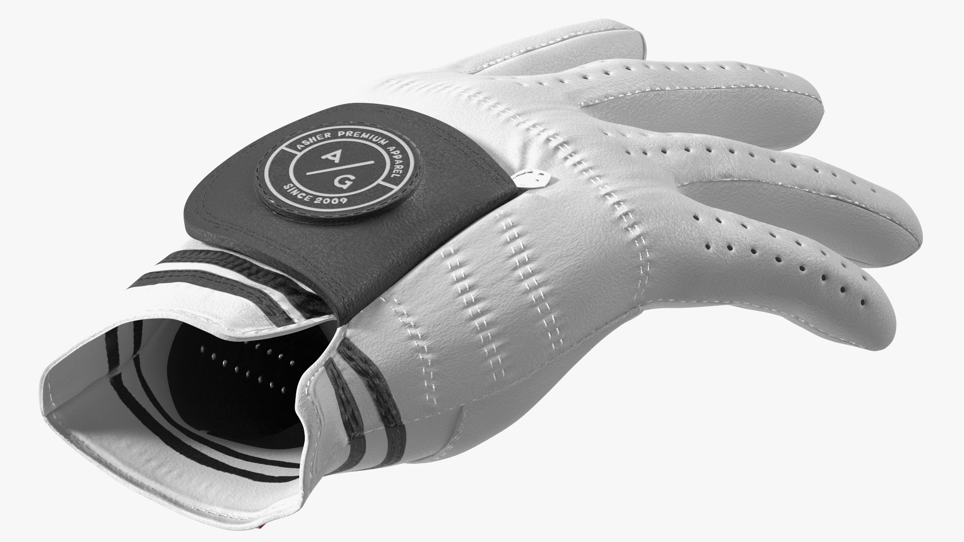 3D Premium Golf Gloves Asher White