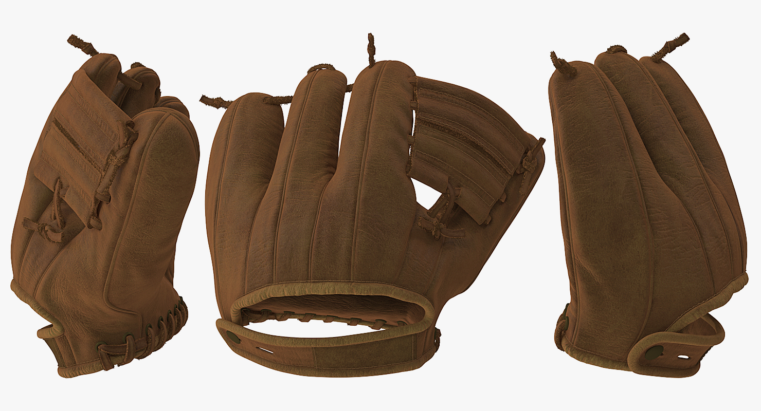 Vintage Baseball Glove Generic Rigged 3D