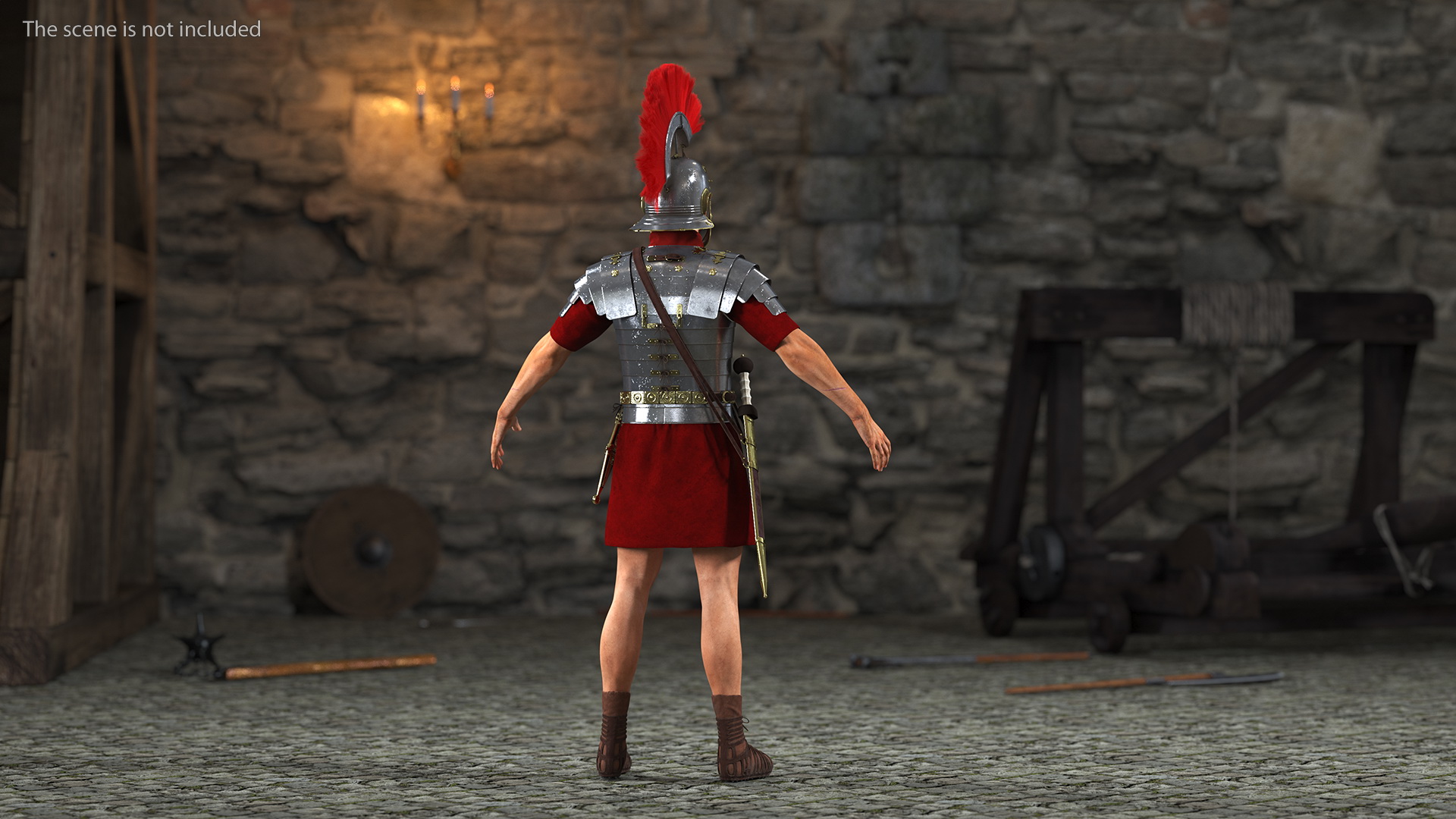 3D Veteran Roman Legionnaire Fur Rigged