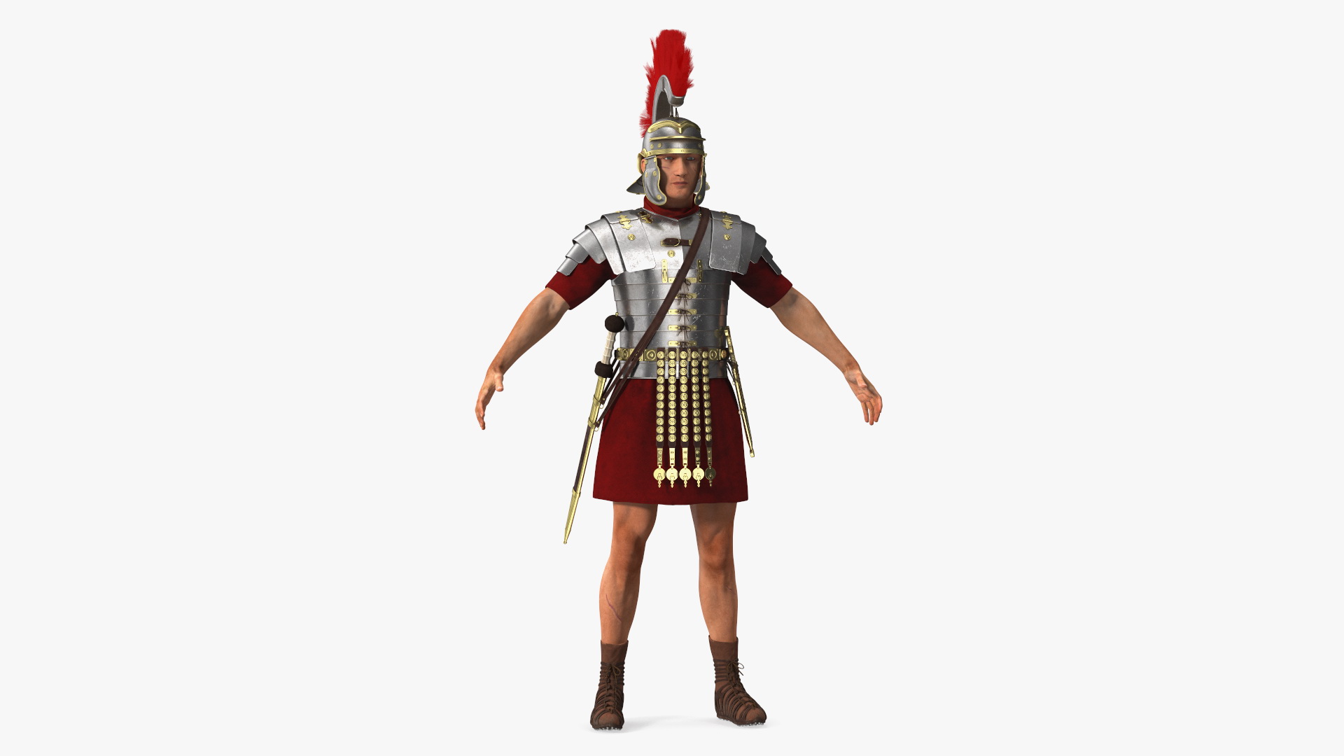 3D Veteran Roman Legionnaire Fur Rigged