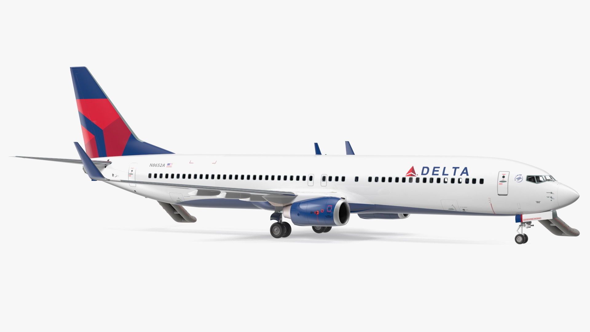 3D Boeing 737 900 ER Delta with Inflatable Evacuation Door Slide