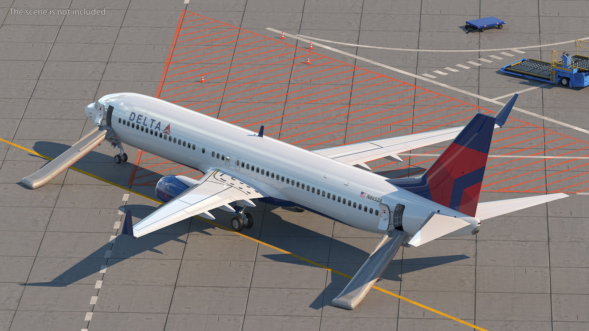 3D Boeing 737 900 ER Delta with Inflatable Evacuation Door Slide