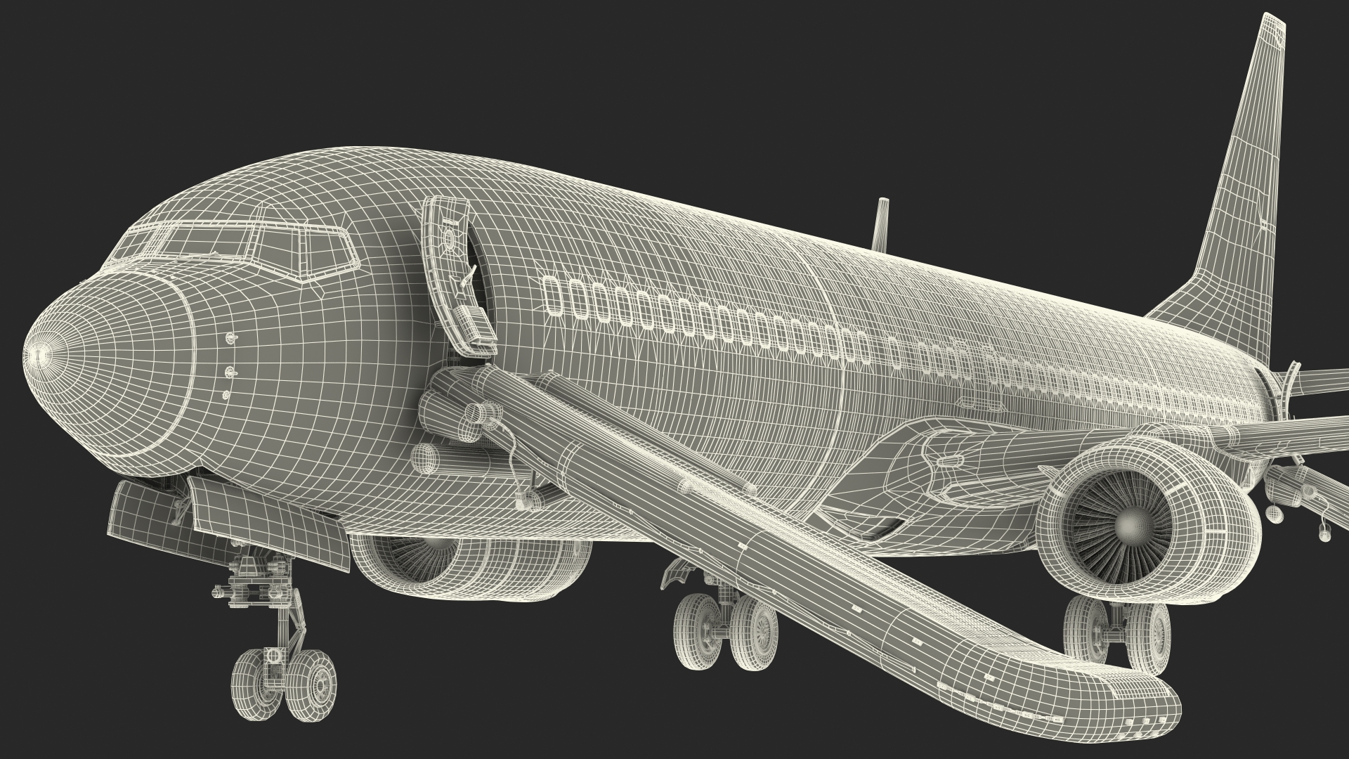 3D Boeing 737 900 ER Delta with Inflatable Evacuation Door Slide
