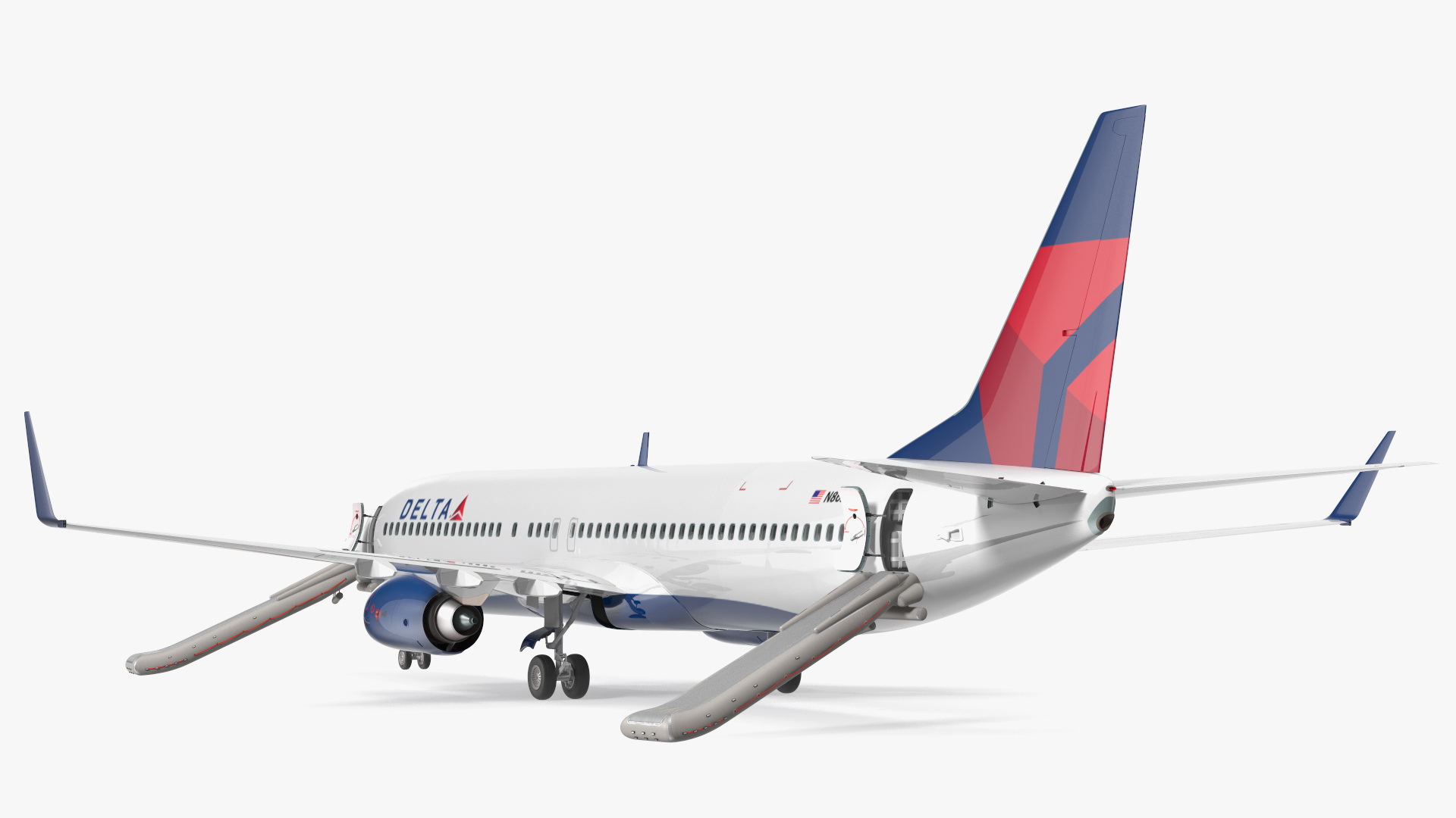 3D Boeing 737 900 ER Delta with Inflatable Evacuation Door Slide