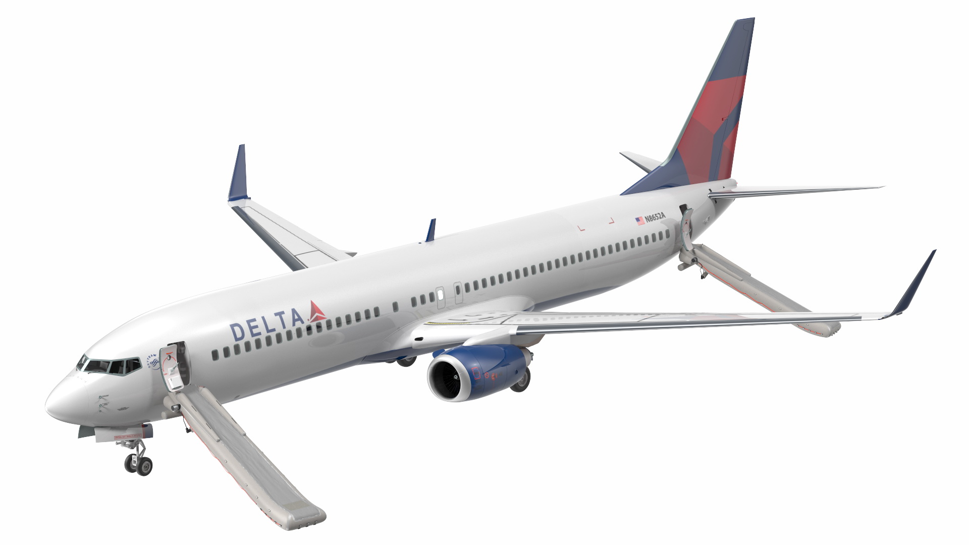 3D Boeing 737 900 ER Delta with Inflatable Evacuation Door Slide