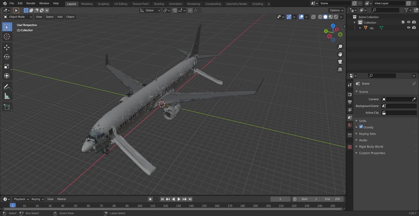 3D Boeing 737 900 ER Delta with Inflatable Evacuation Door Slide