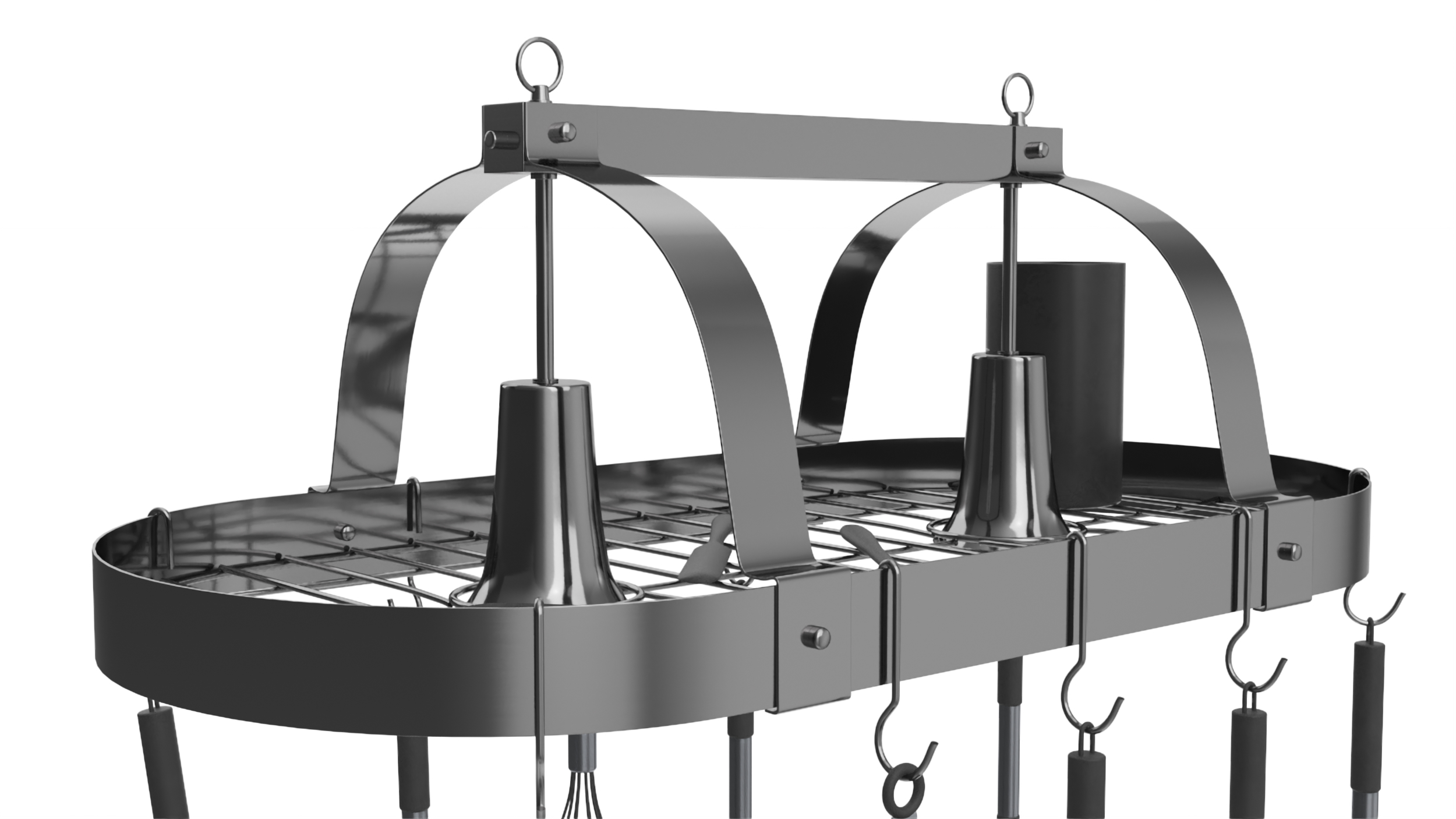 3D Ceiling Kitchen Pot Rack with Cooking Utensils