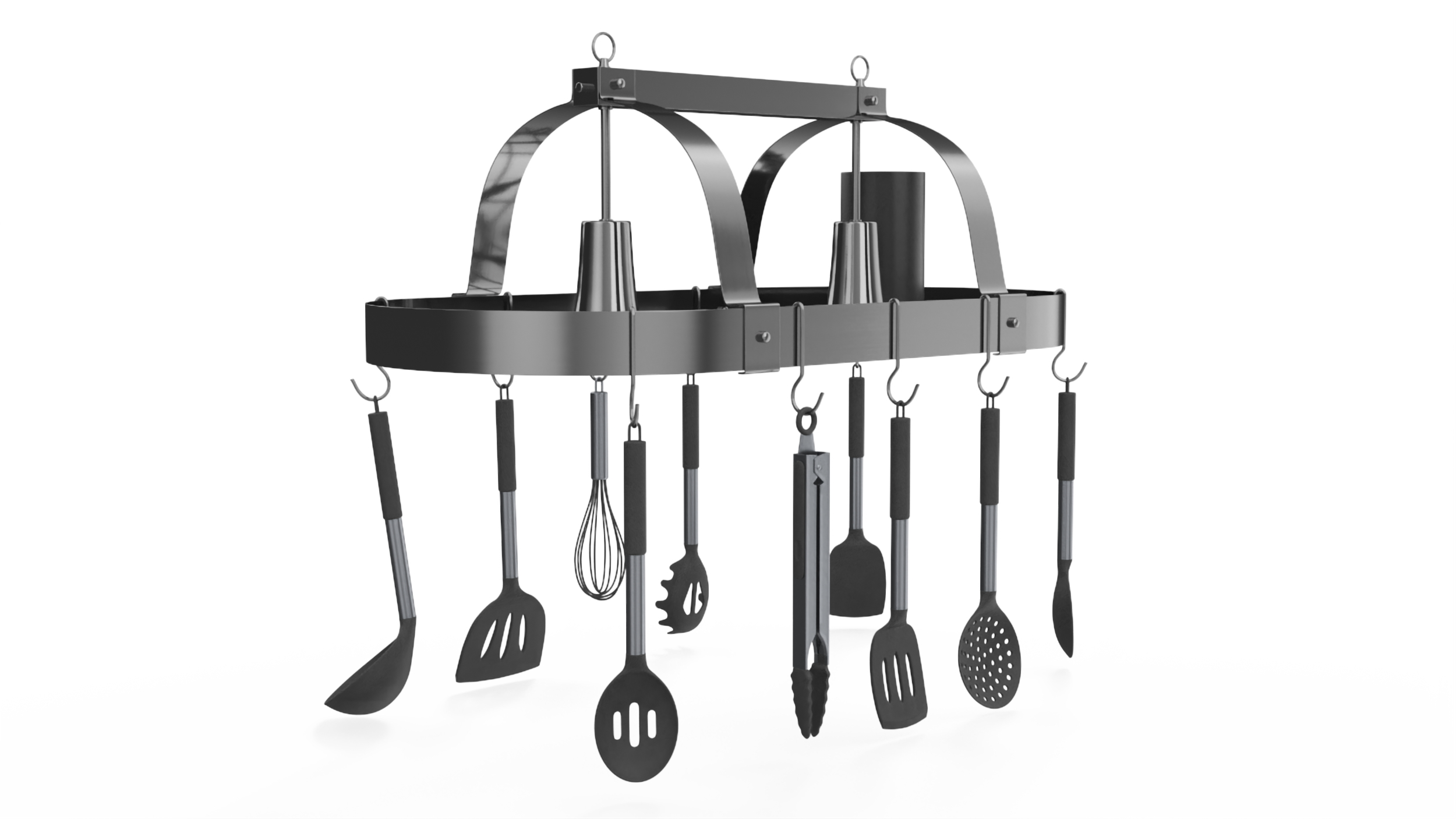 3D Ceiling Kitchen Pot Rack with Cooking Utensils