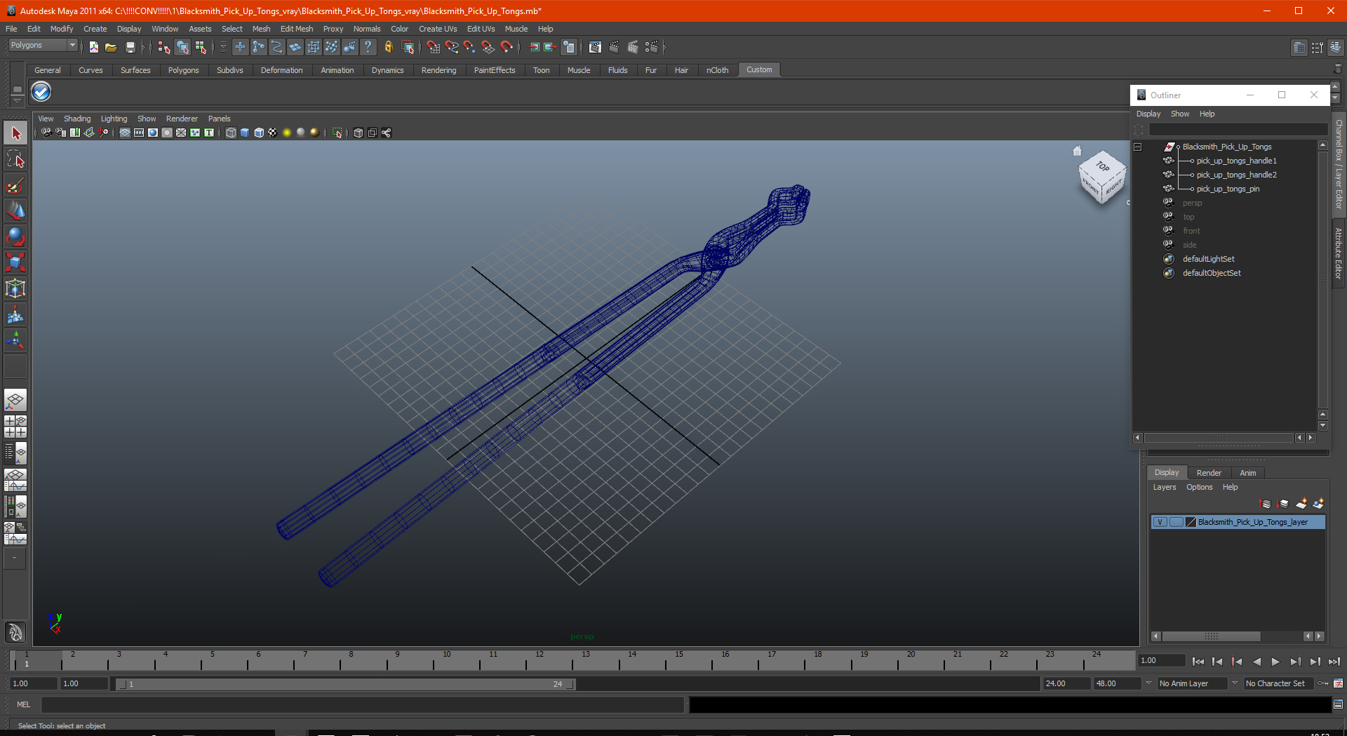 Blacksmith Pick Up Tongs 3D model