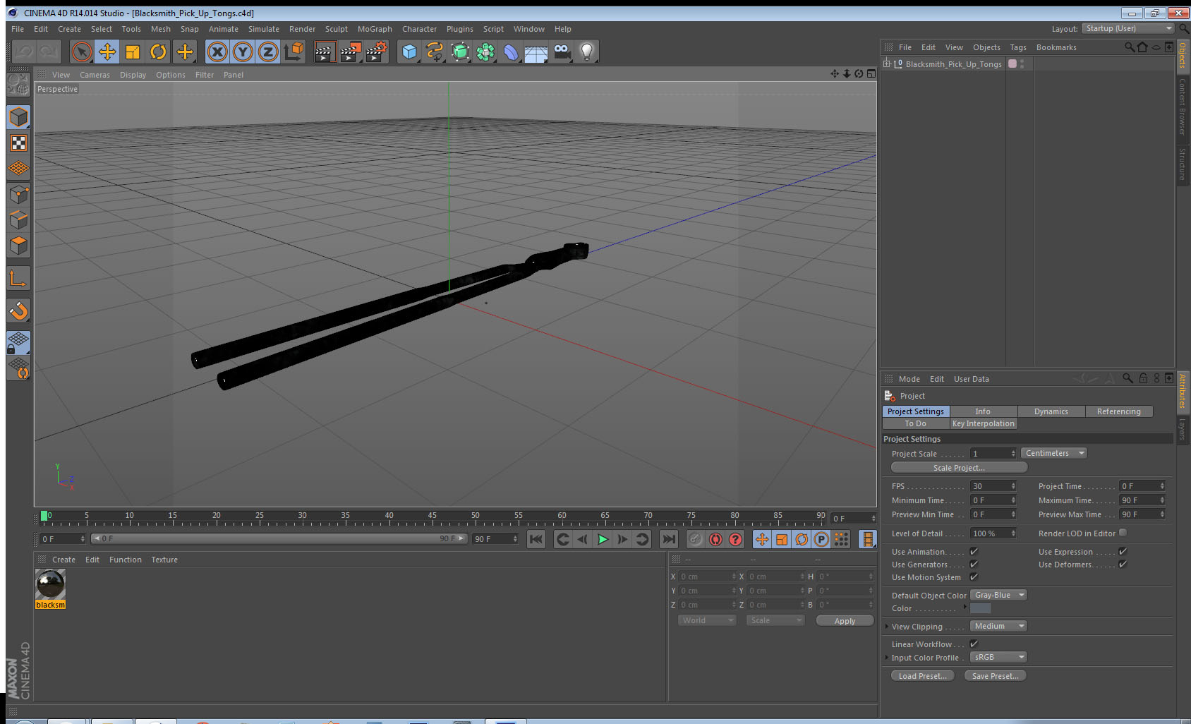 Blacksmith Pick Up Tongs 3D model