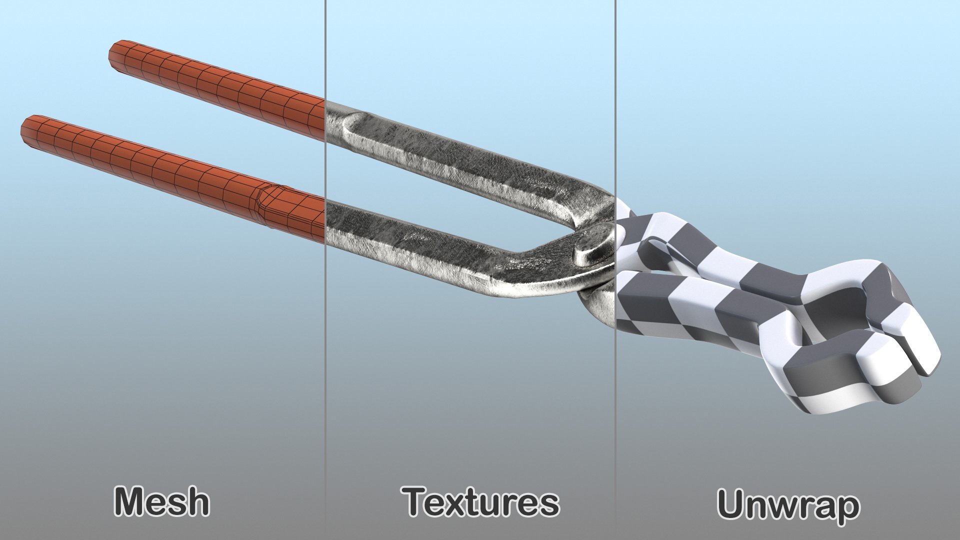 Blacksmith Pick Up Tongs 3D model