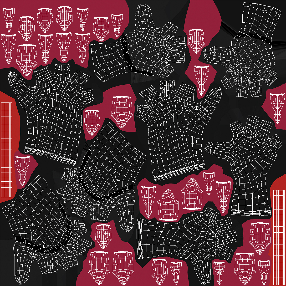 3D model Clawed Garden Gloves
