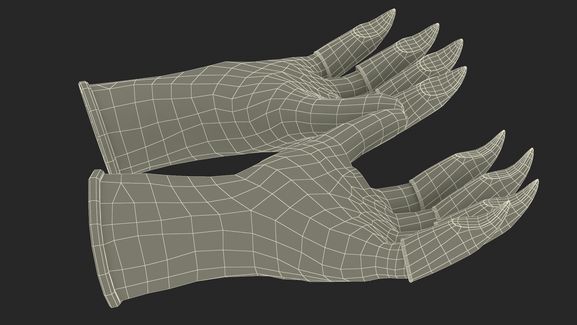3D model Clawed Garden Gloves