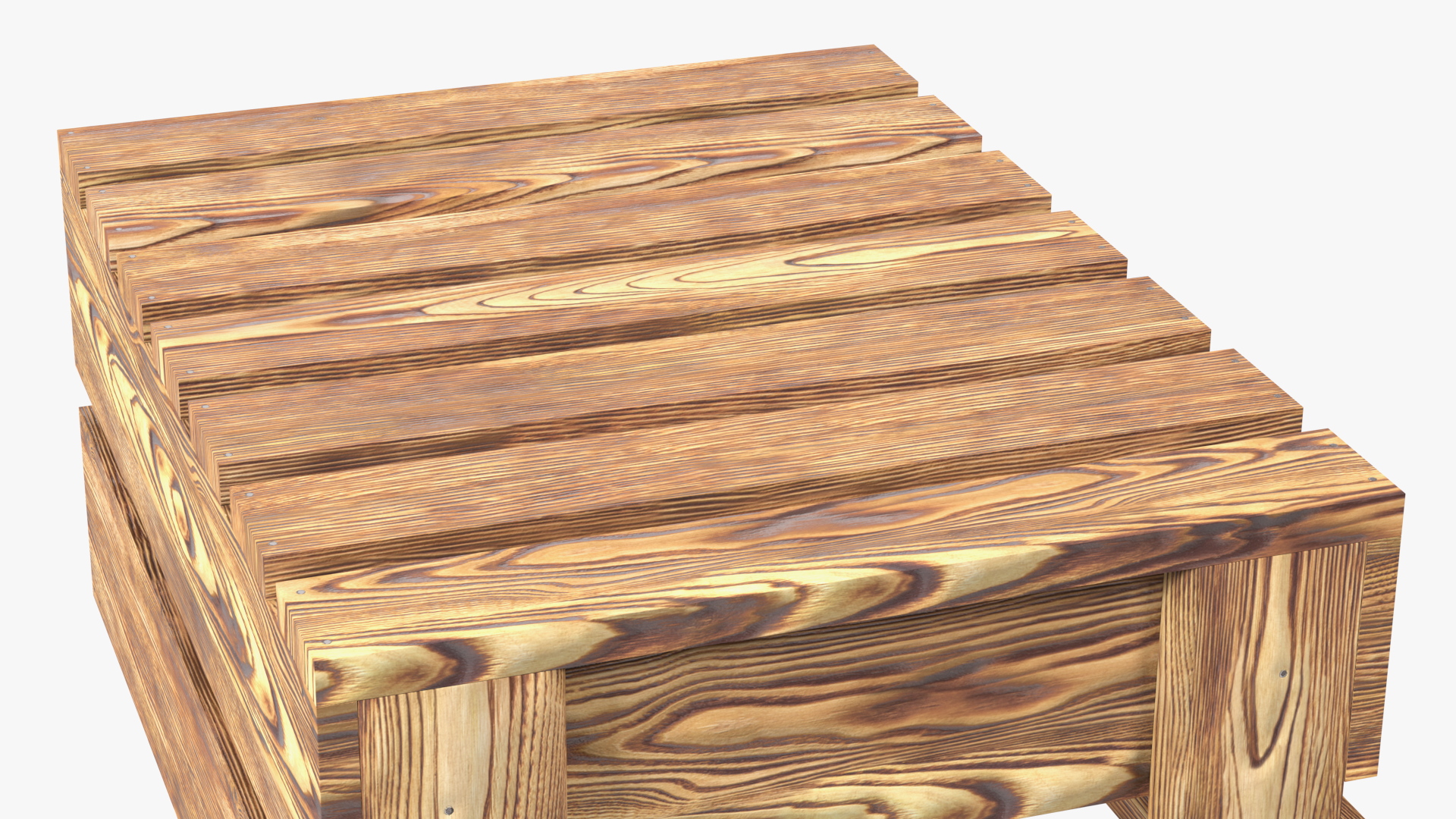 3D model Scorched Wooden Packaging of Boards Low Small