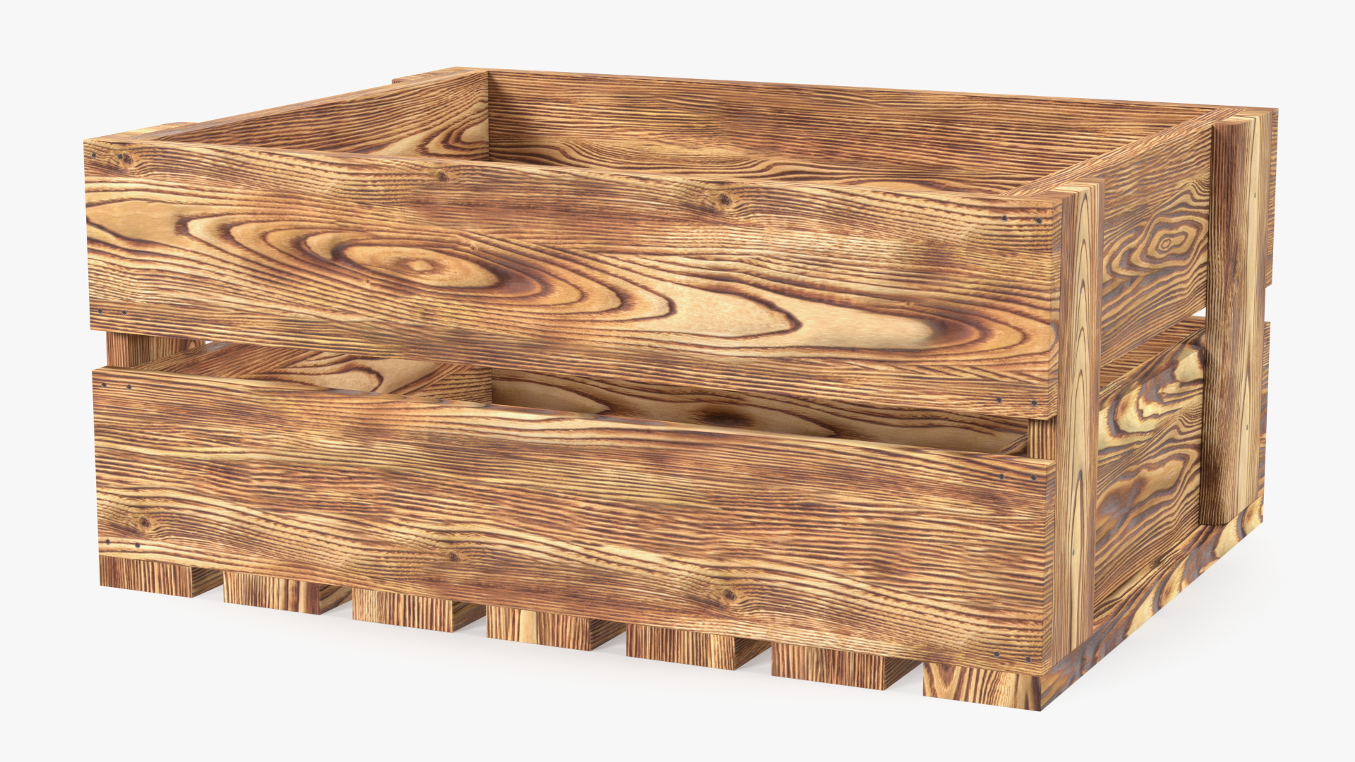 3D model Scorched Wooden Packaging of Boards Low Small