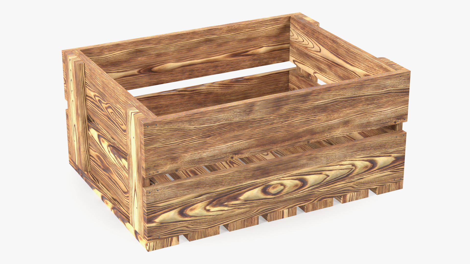 3D model Scorched Wooden Packaging of Boards Low Small