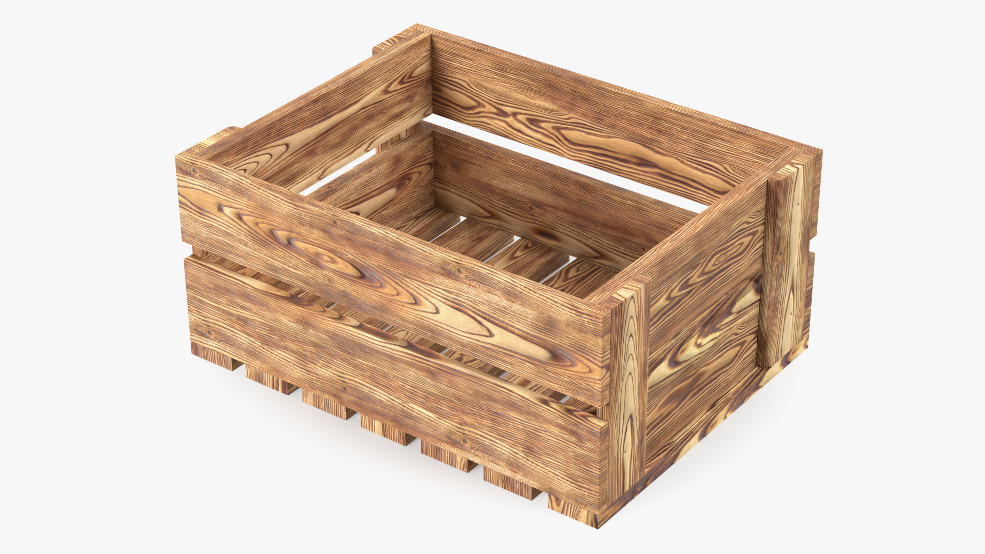 3D model Scorched Wooden Packaging of Boards Low Small