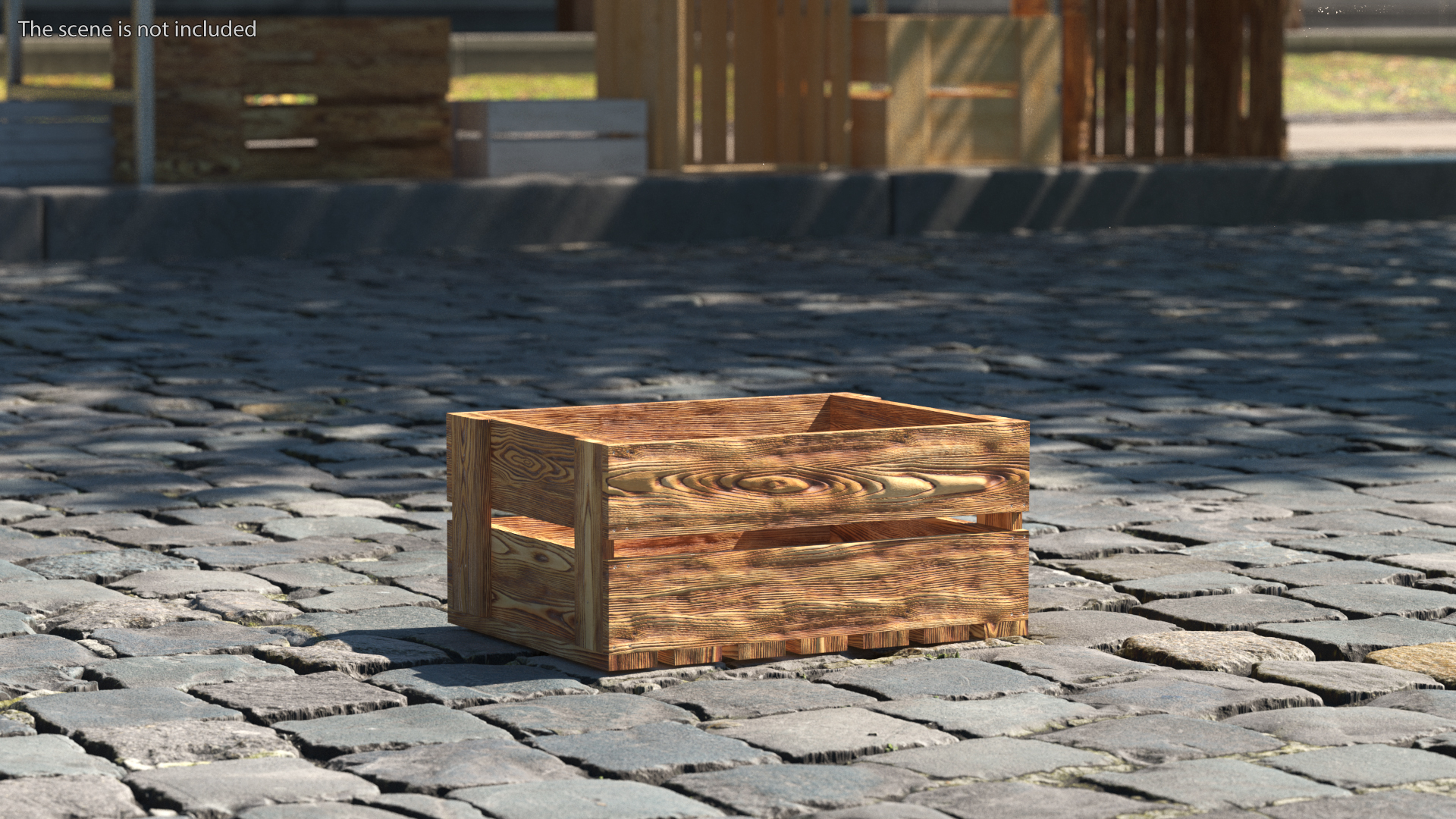 3D model Scorched Wooden Packaging of Boards Low Small