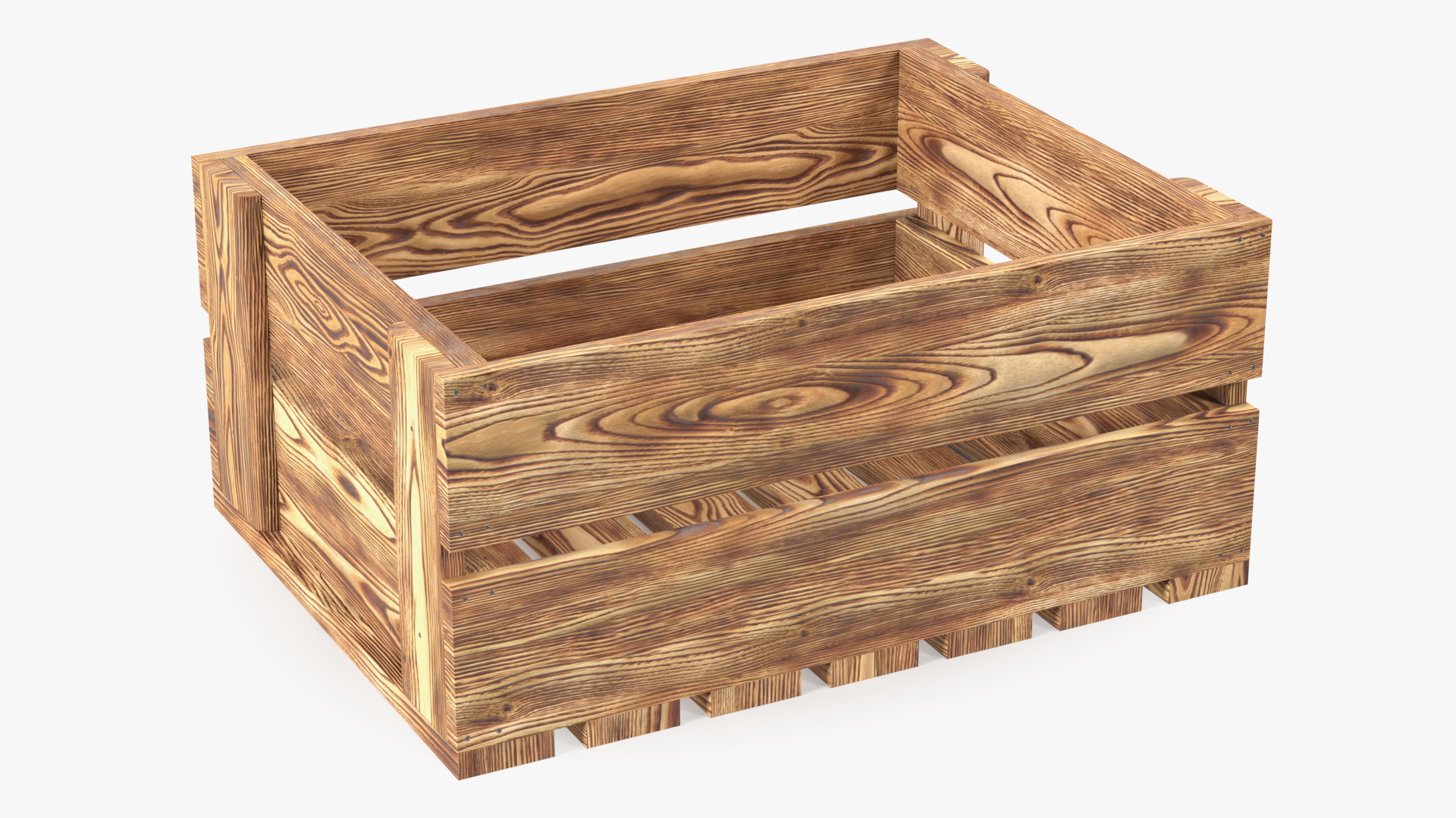 3D model Scorched Wooden Packaging of Boards Low Small