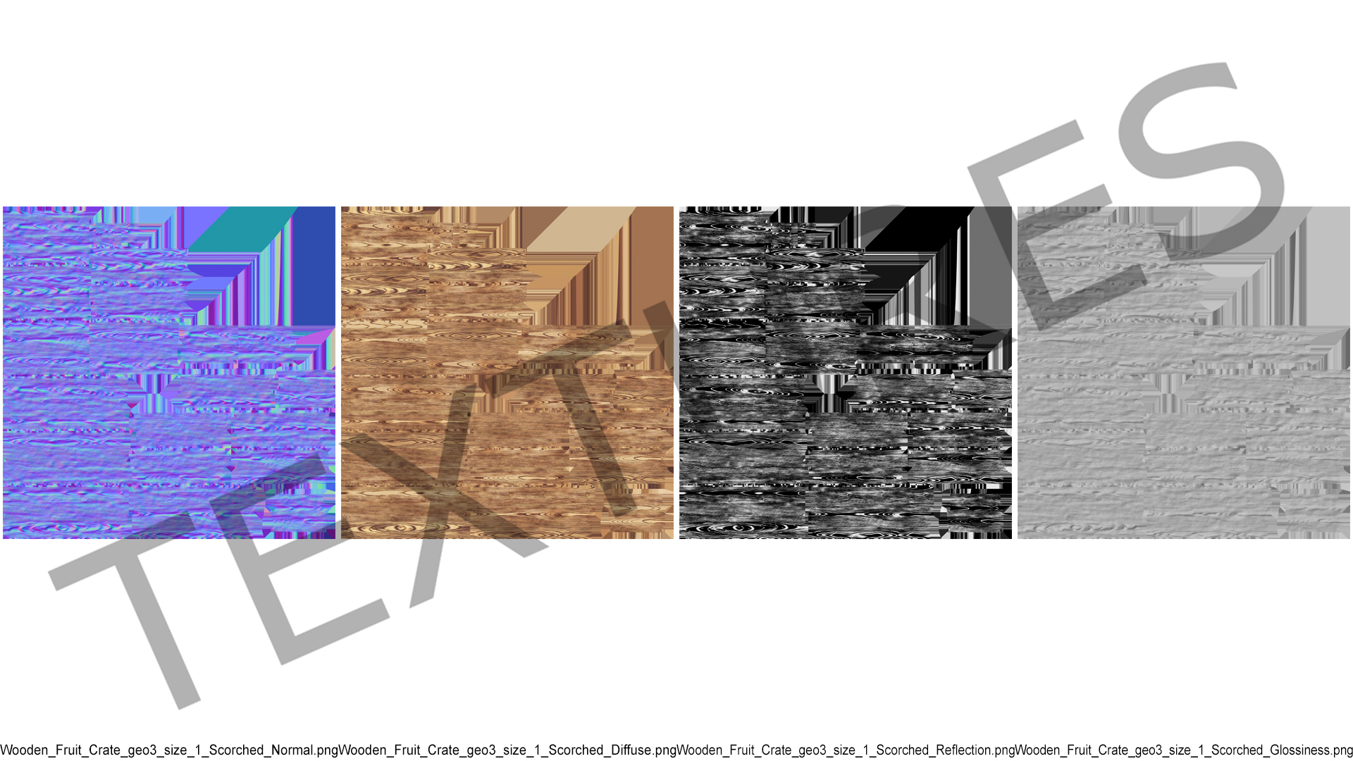 3D model Scorched Wooden Packaging of Boards Low Small