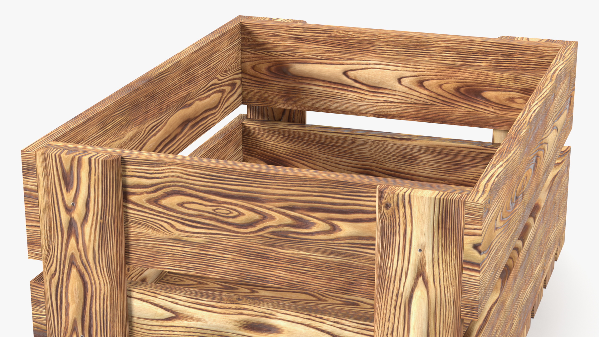 3D model Scorched Wooden Packaging of Boards Low Small