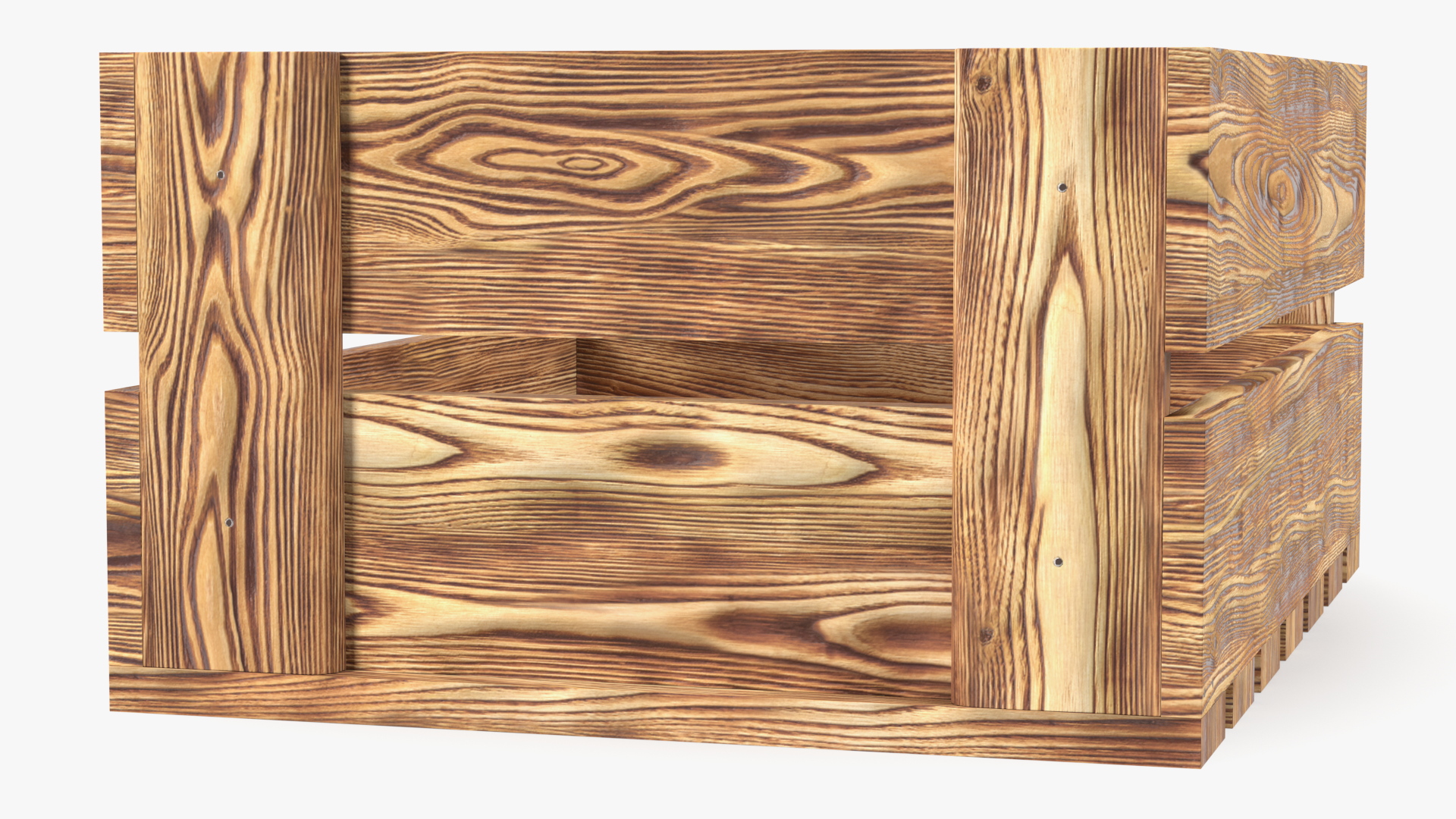 3D model Scorched Wooden Packaging of Boards Low Small