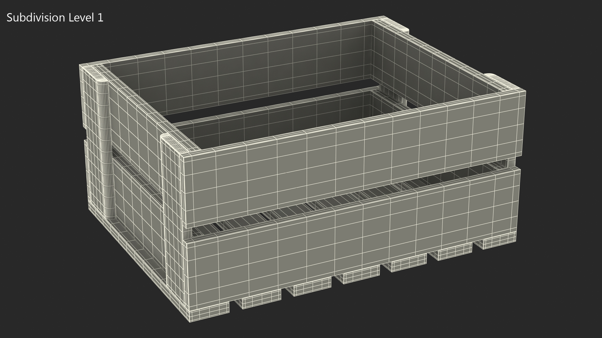 3D model Scorched Wooden Packaging of Boards Low Small