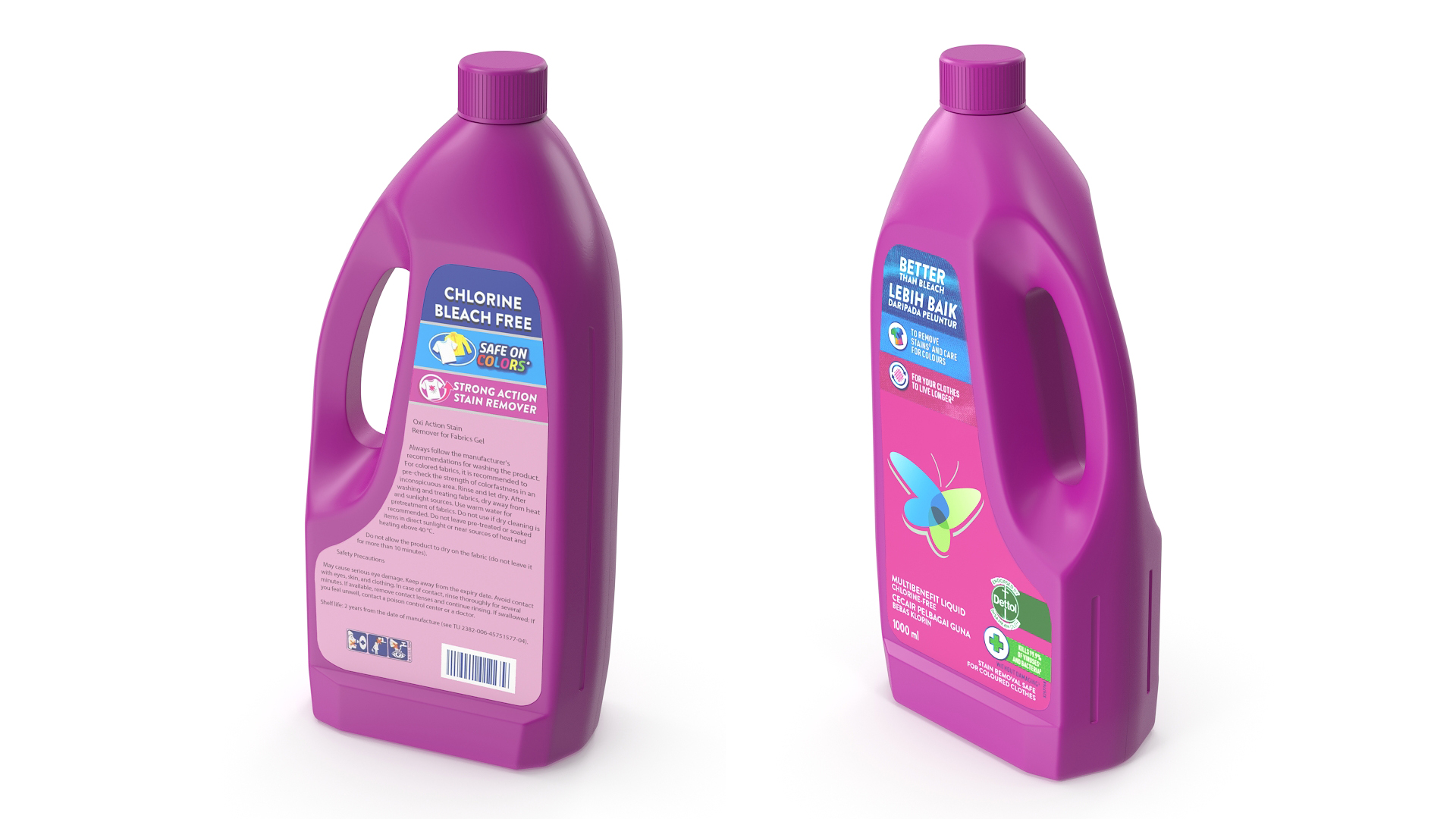 3D Plastic Cleaning Bottles Mockup