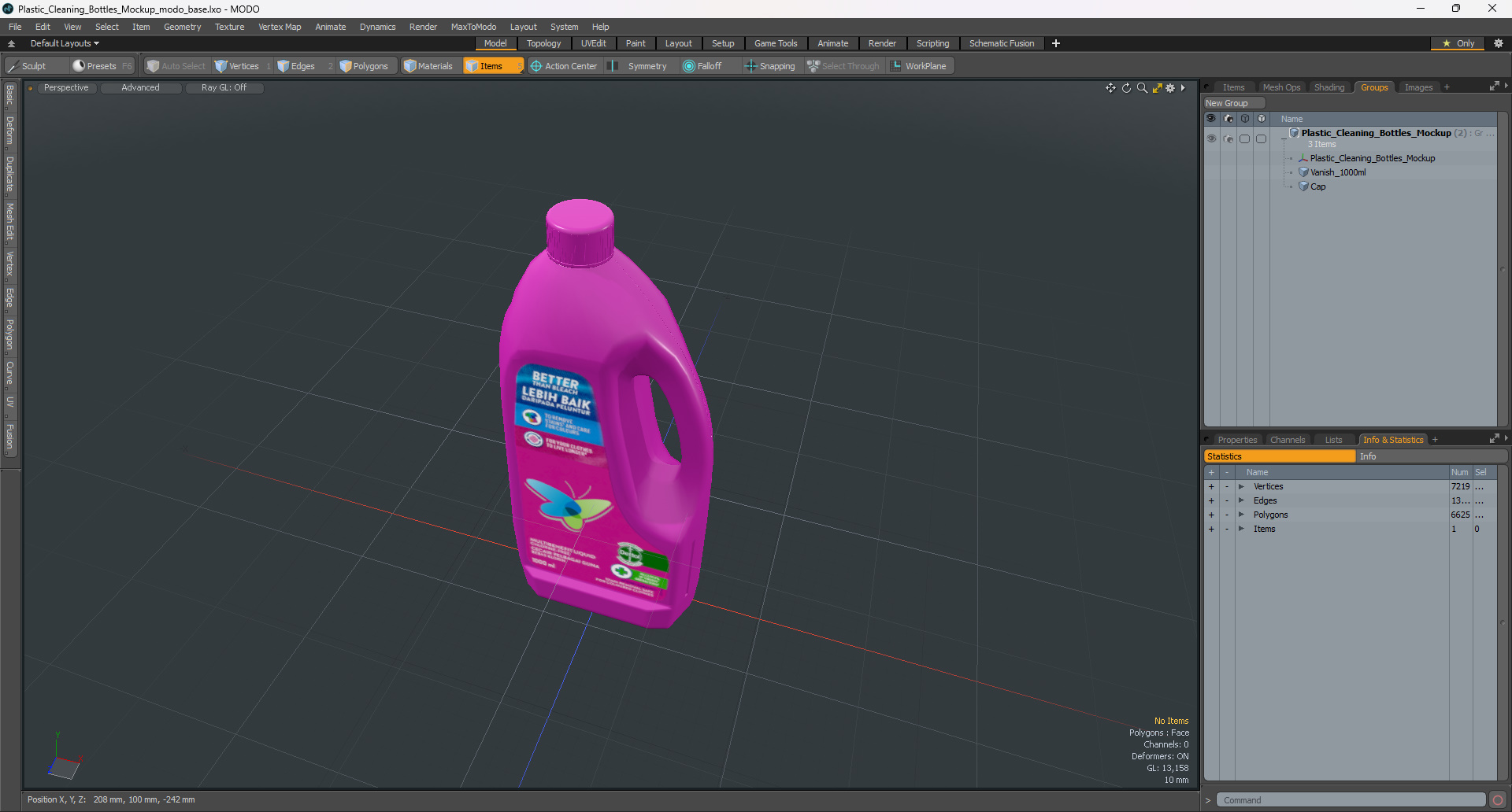 3D Plastic Cleaning Bottles Mockup